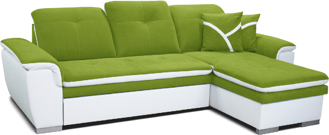 Rohová sedačka Estevan 2F+L (zelená + biela) (P)