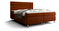 Manželská posteľ  Boxspring 160 cm Flu (hnedooranžová) (s matracom a úložným priestorom)