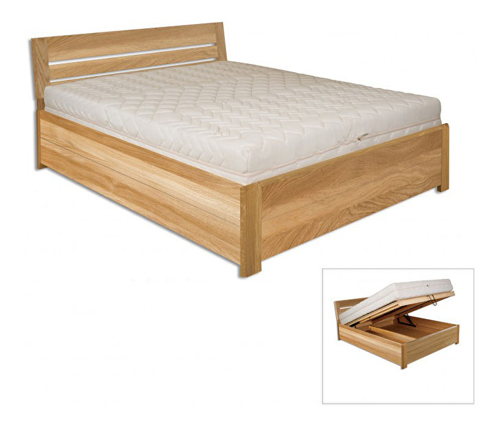 Manželská posteľ 180 cm LK 295 (dub) (masív)