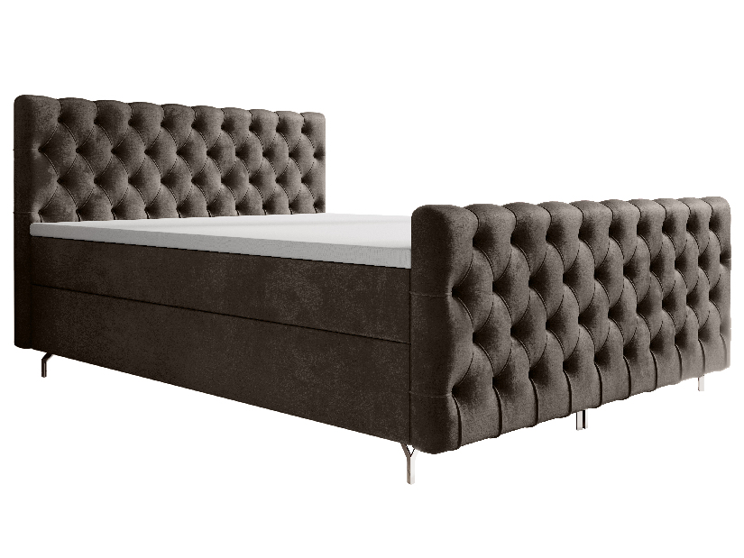 Manželská posteľ 200 cm Clinton Bonell (hnedá) (s roštom, s úl. priestorom)
