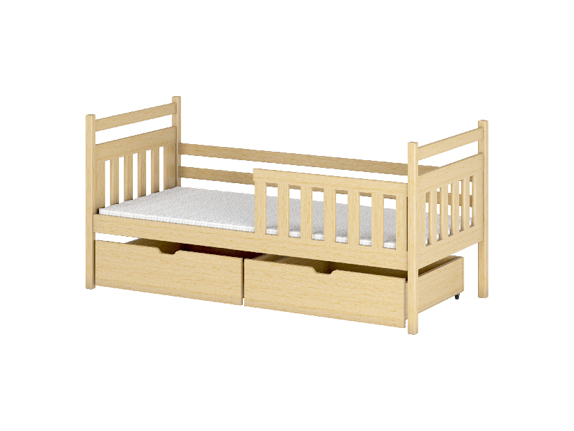 Detská posteľ 80 x 180 cm Kasey (s roštom a úl. priestorom) (borovica)