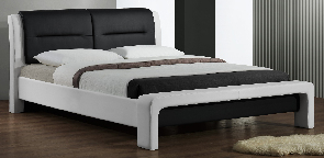 Manželská posteľ 160 cm Casandie (s roštom) (biela + čierna) *výpredaj
