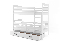Poschodová posteľ 80 x 190 cm Eril B (biela + biela) (s roštami, matracmi a úl. priestorom)
