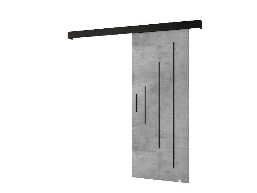 Posuvné dvere 90 cm Sharlene Y (betón + čierna matná + čierna)