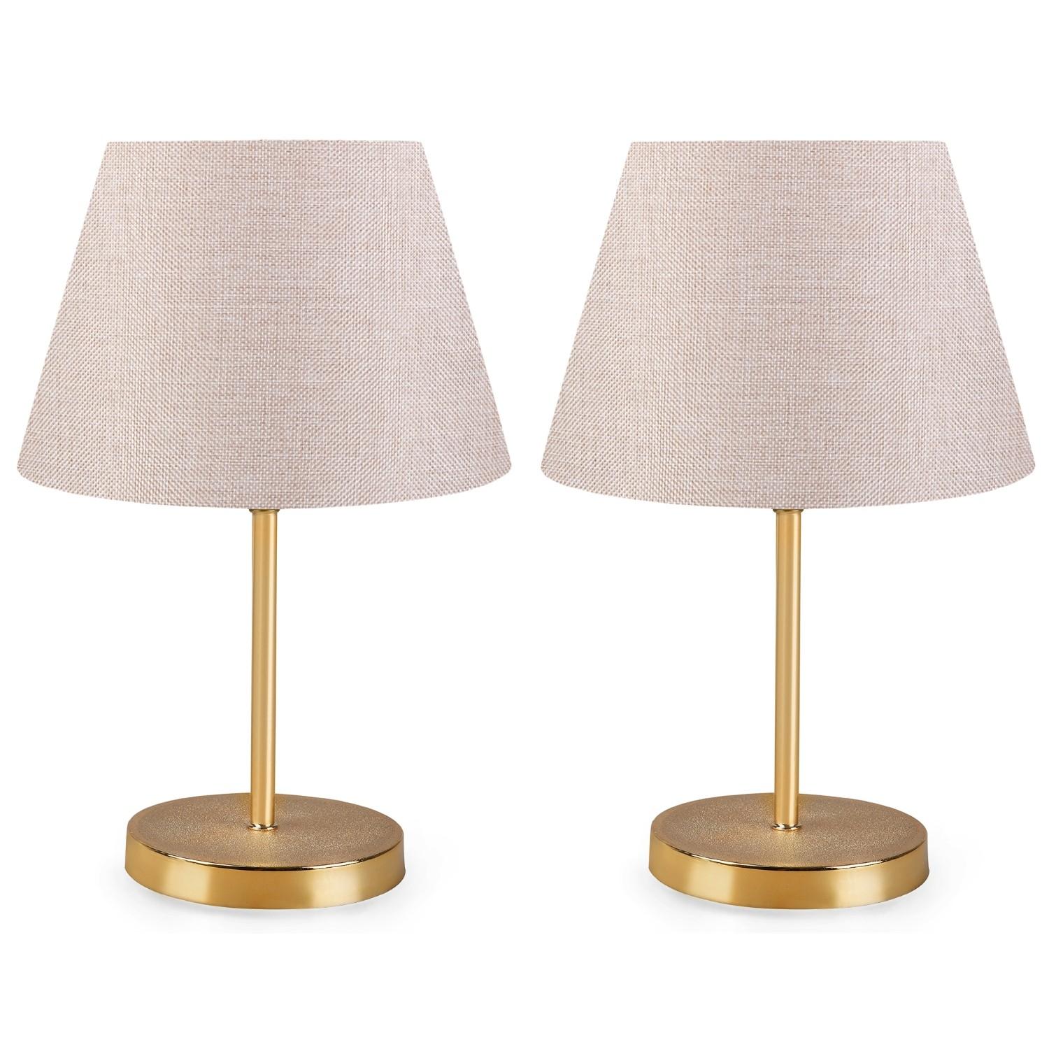 Set 2ks. stolových lámp Astalasso 1 (biely krém + zlatá)