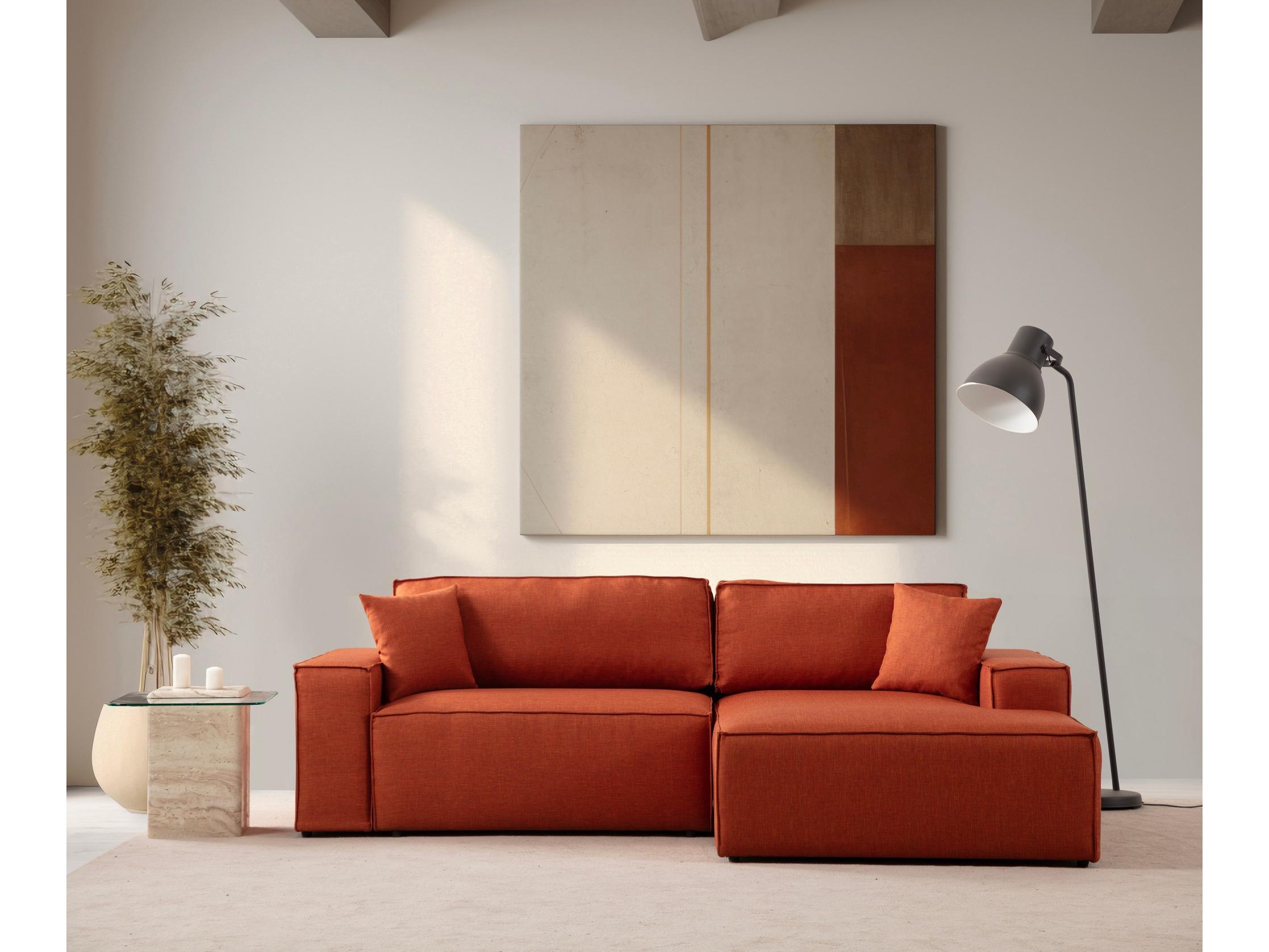 Rohová sedačka Pirlofenzza (s úl. priestorom) (P) (oranžová)