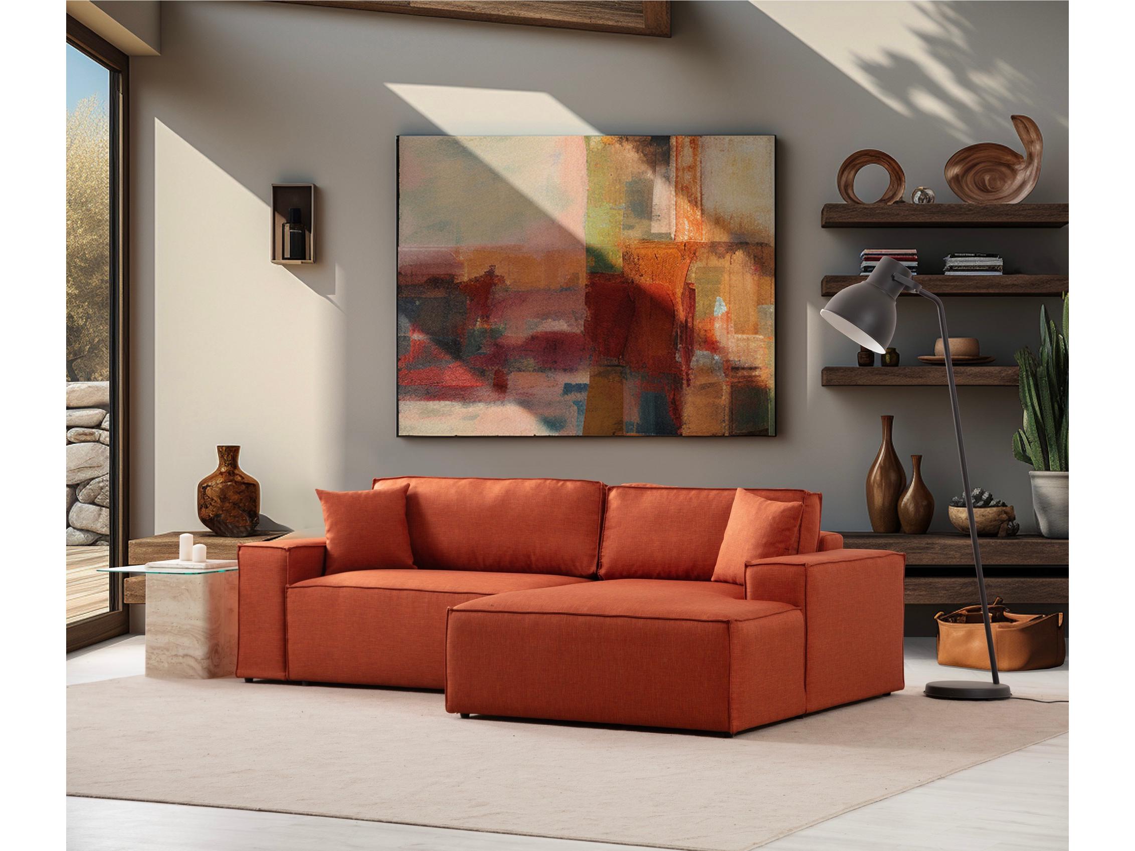 Rohová sedačka Pirlofenzza (s úl. priestorom) (P) (oranžová)