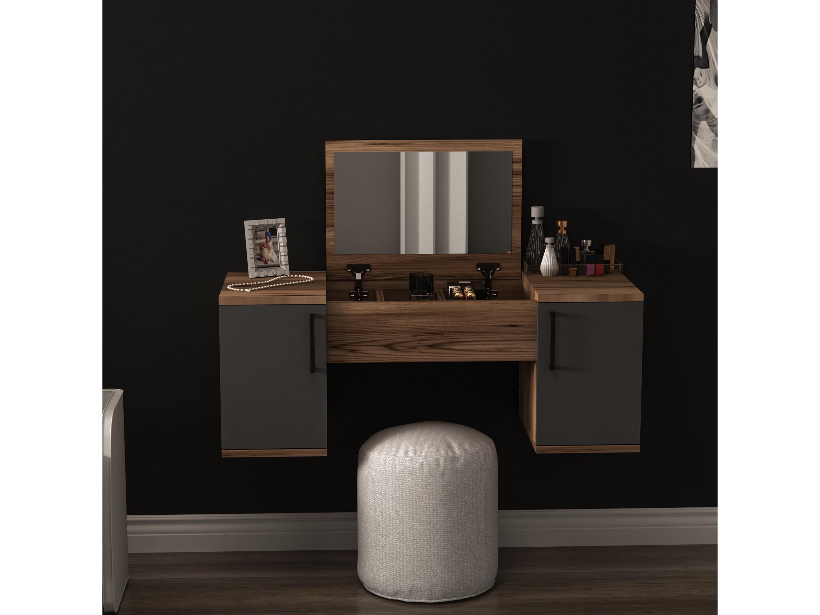 Toaletný stolík Nukela 5 (orech svetlý + antracit)