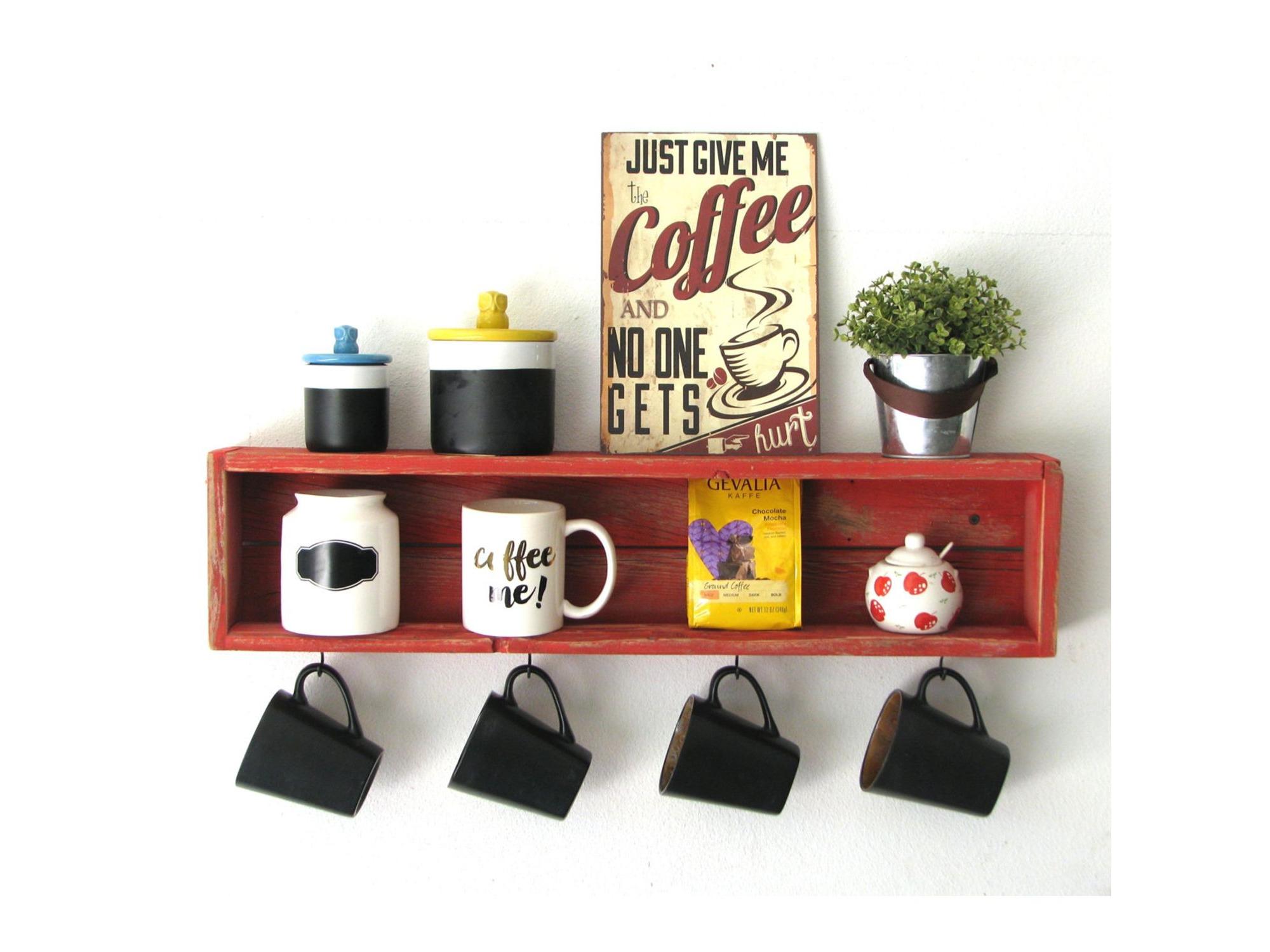 Kuchynská polica Baboma 4 (červená)