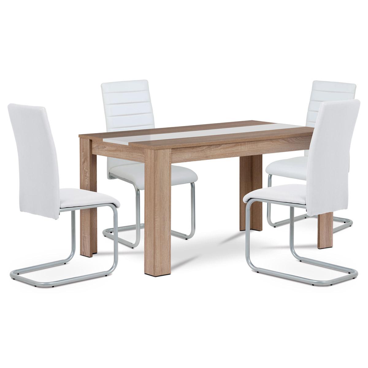 Jedálenský set Bradgassa (dub sonoma + biela) (pre 4 osoby)