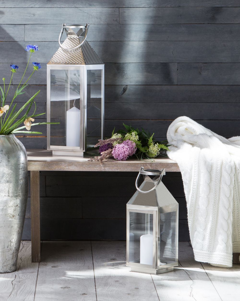 Lampáš BAGUIO 40 cm (nerez oceľ) (strieborná) *výpredaj