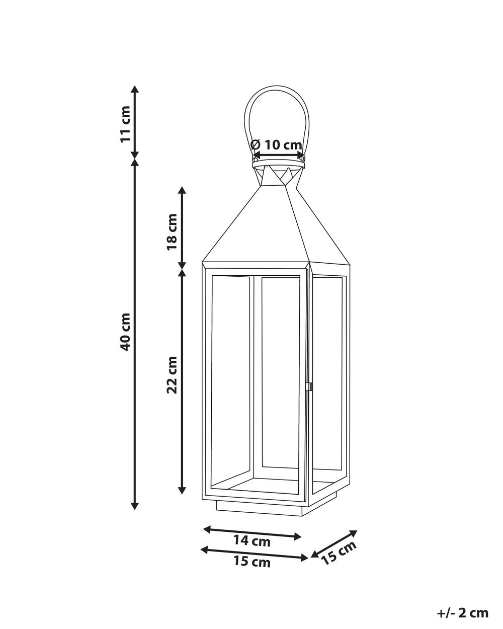 Lampáš BAGUIO 40 cm (nerez oceľ) (strieborná) *výpredaj