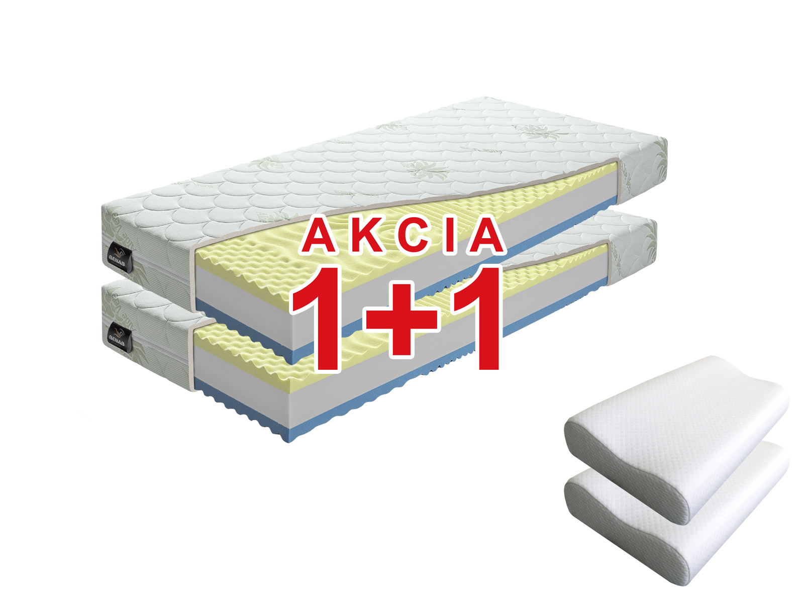 Penový matrac Benab Visco Plus 200x70 cm (T3/T4) *AKCIA 1+1 + dva vankúše zadarmo