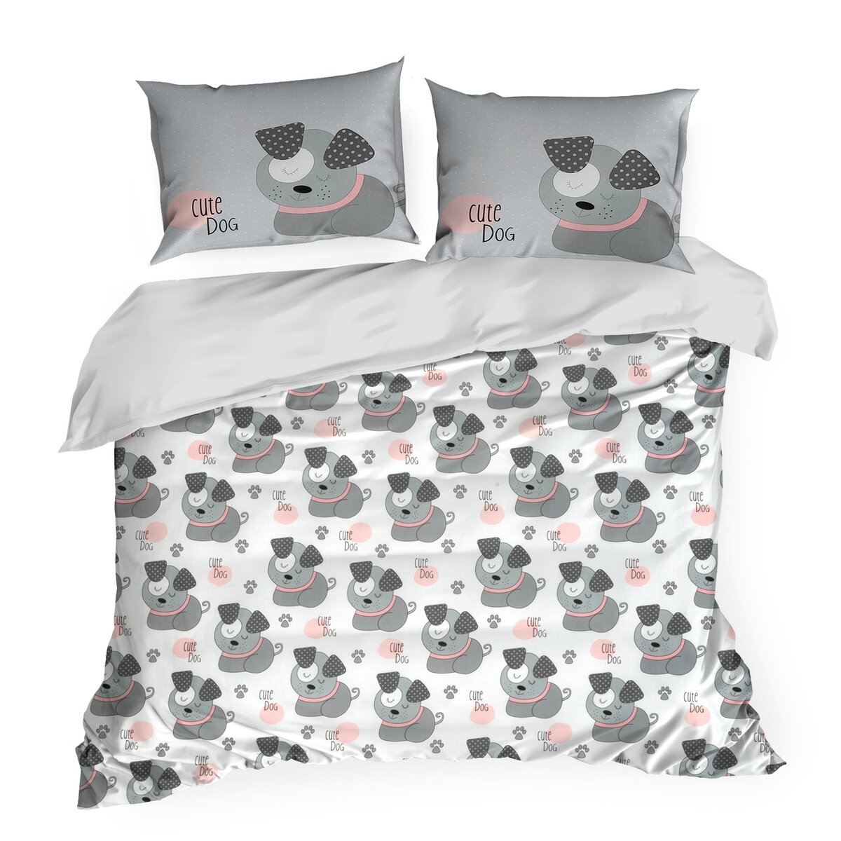 Postieľné obliečky Kide 07 (Sivá) (1x 140x200 cm, 1x 70x80 cm) (1 ks)