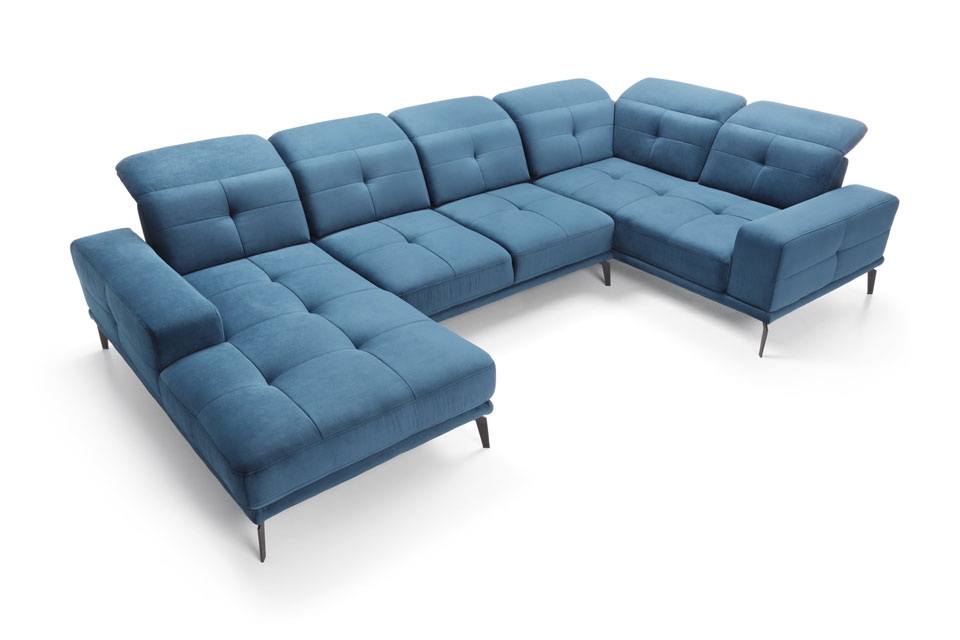 Rohová sedačka v tvare U Nicolette (svetlosivá) (P)