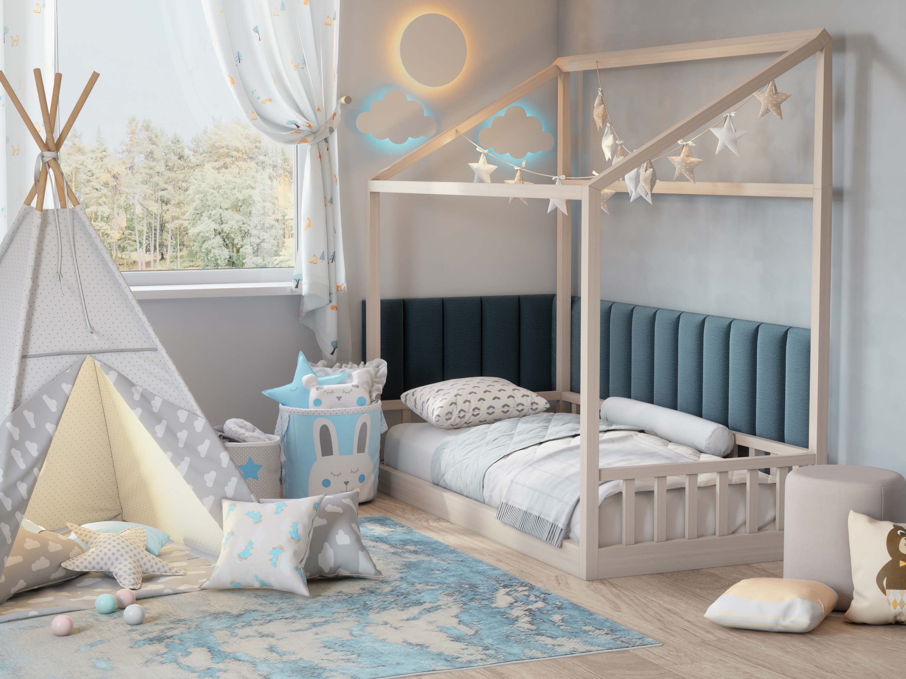 Set 16 čalúnených panelov Quadra 100x220x50 cm (mentolová)