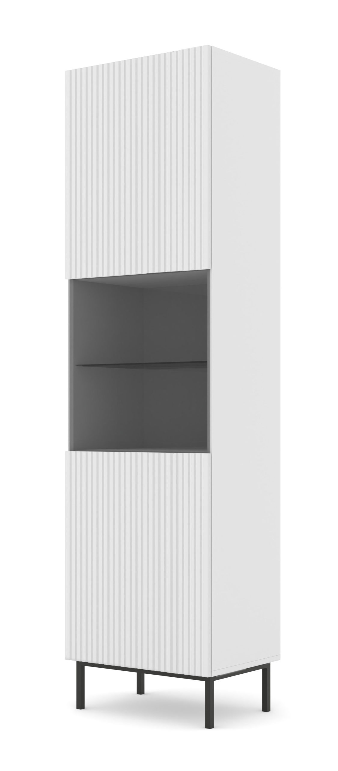 Vitrína 1DS Rowanna (biela + čierna)