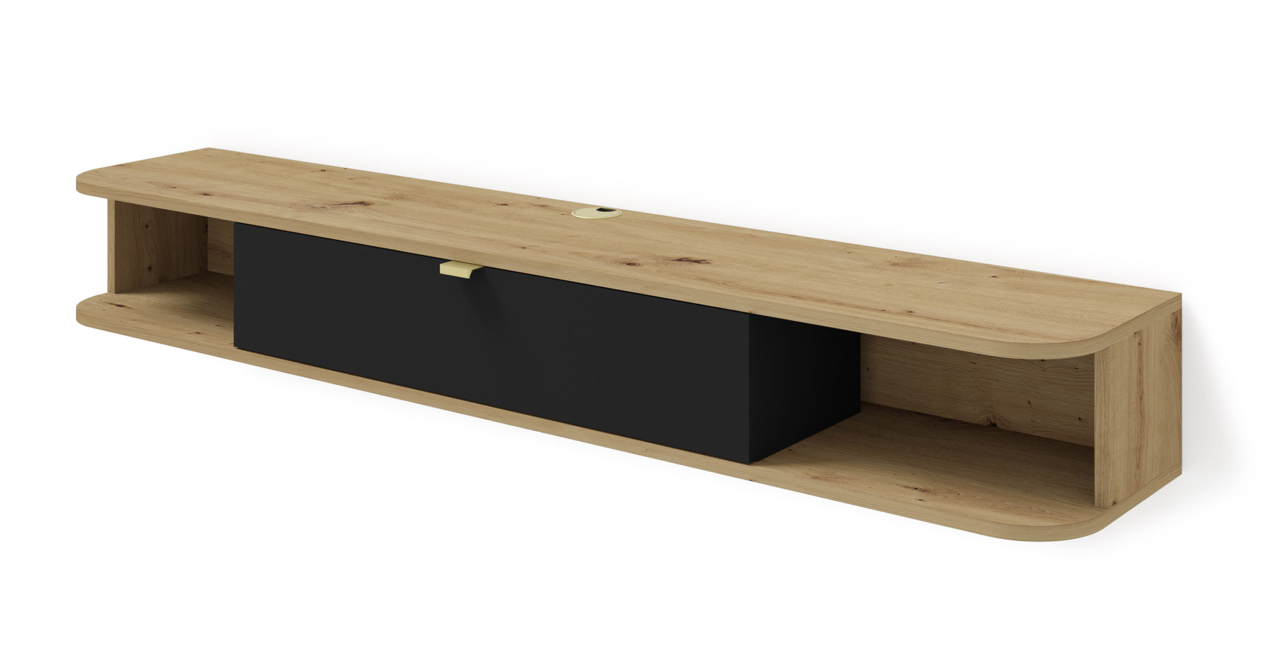 TV stolík/skrinka Ikaro (dub artisan + čierna)