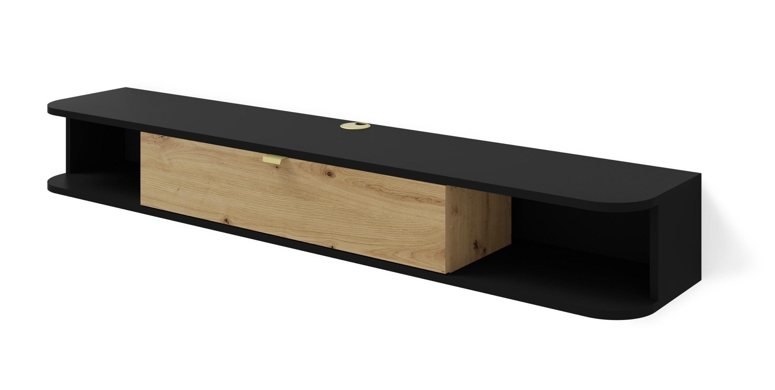 TV stolík/skrinka Ikaro (čierna + dub artisan)