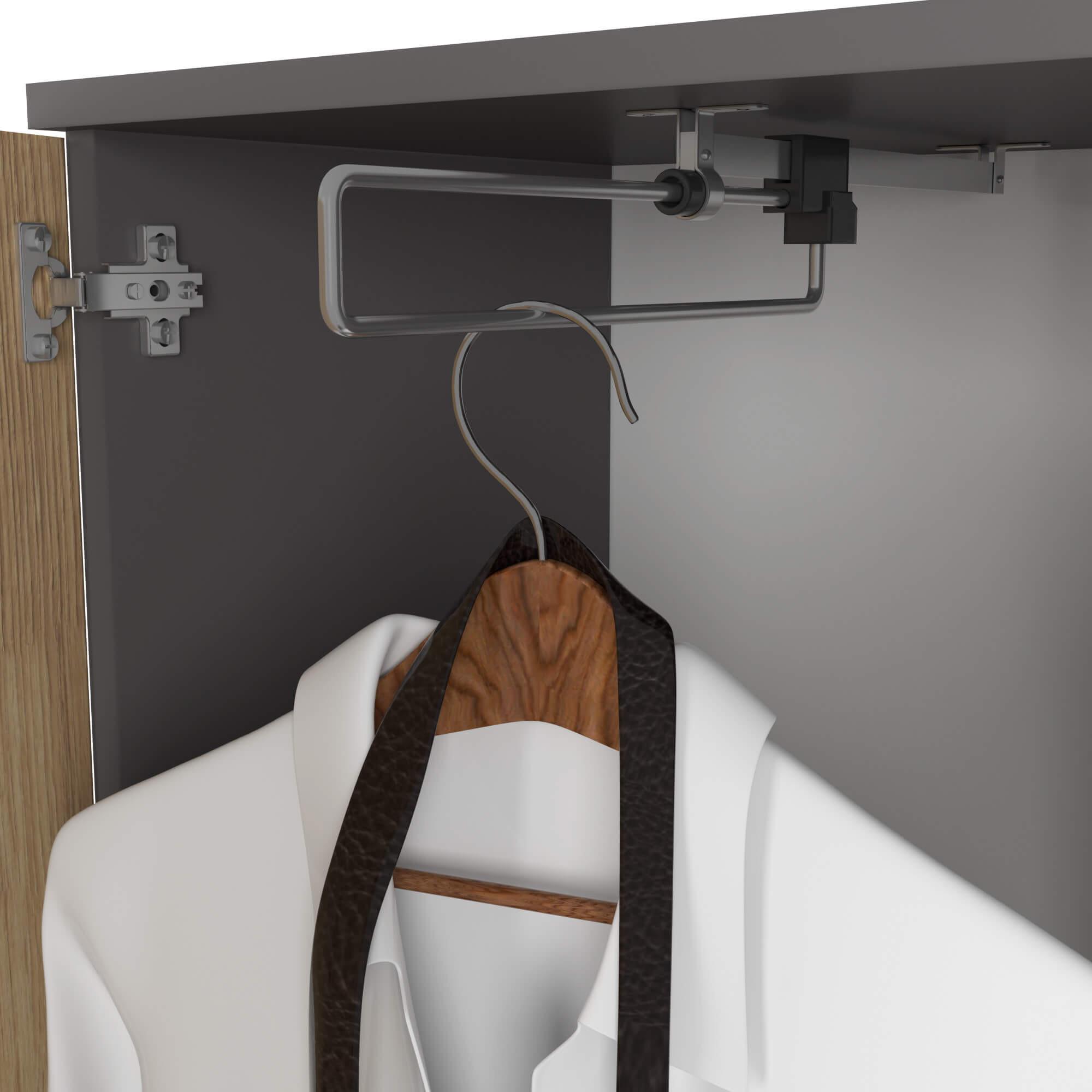 Predsieňová zostava Enteruno (sivý grafit + dub artisan) (so zrkadlom)