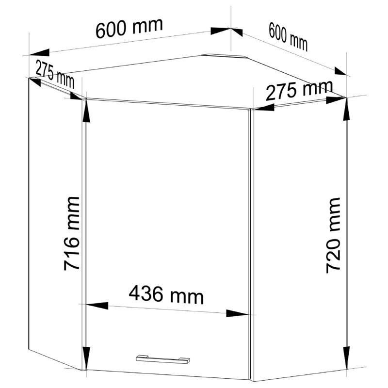 Horná kuchynská skrinka Ozara W60 60 (biela + betón)