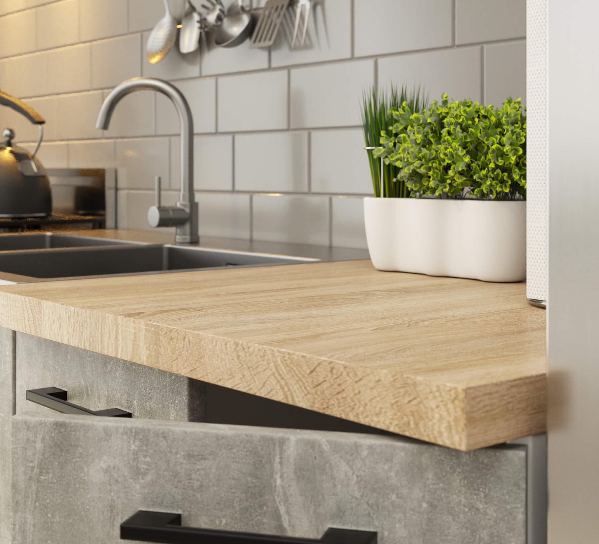 Horná kuchynská skrinka Ozara W60 60 (biela + betón)