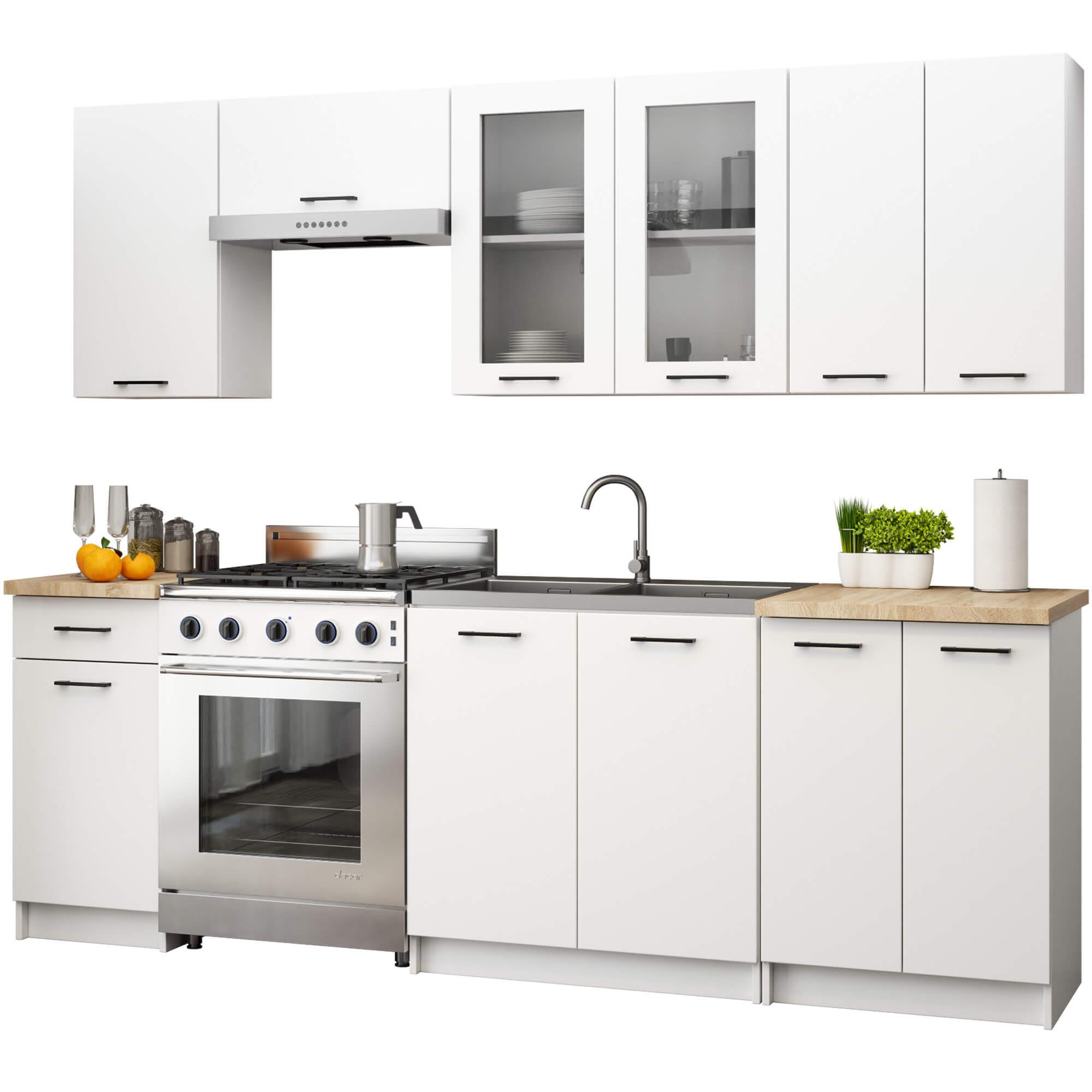 Kuchynská zostava 240 cm Ozara II C (biela)