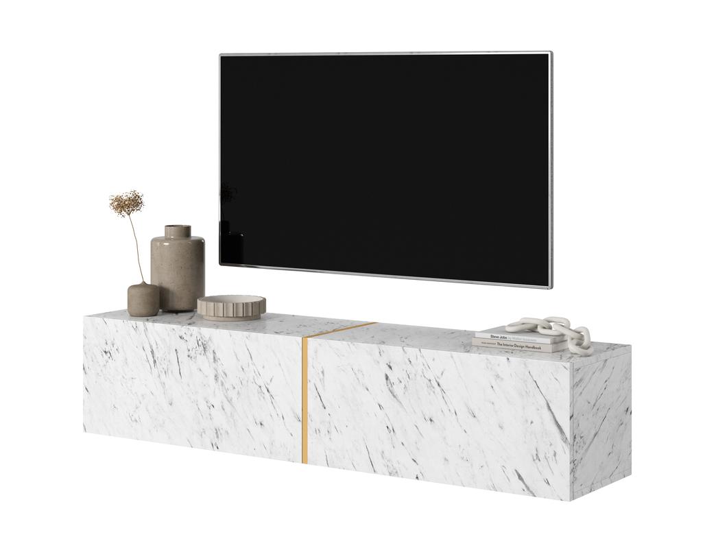 TV skrinka/stolík Bakira 140 (egger biely mramor)