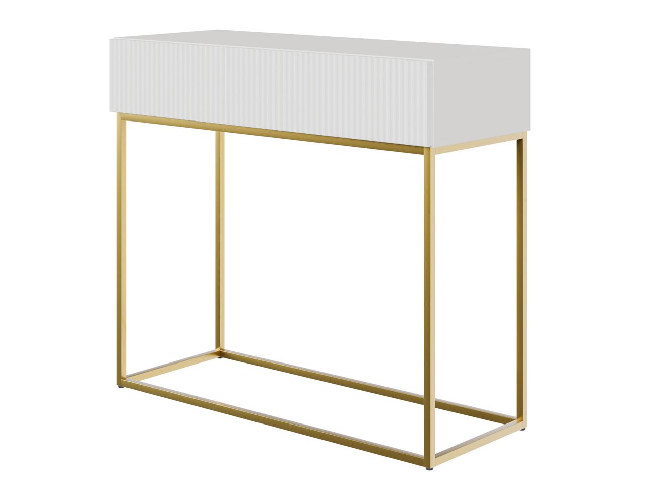 Konzolový stolík Vertigo V4 (biela + zlatá)