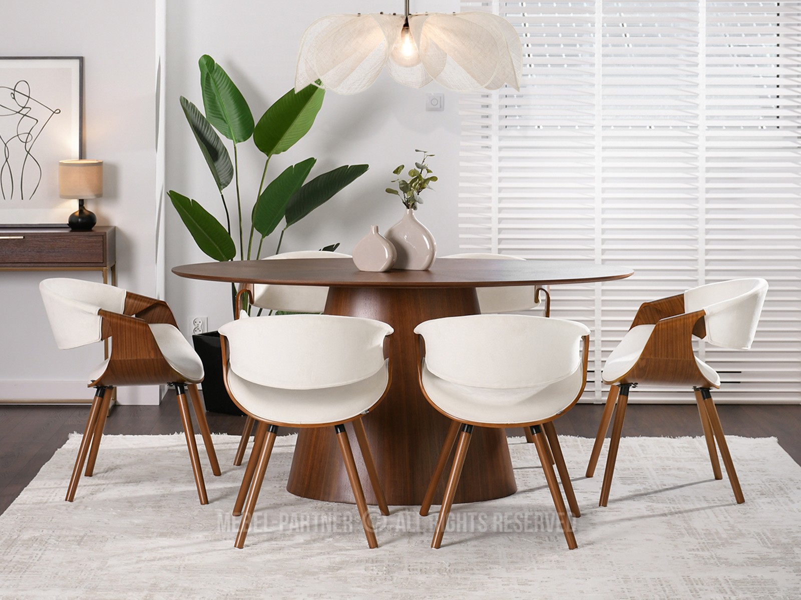 Stolička Bjorn K (biela + orech) *bazár