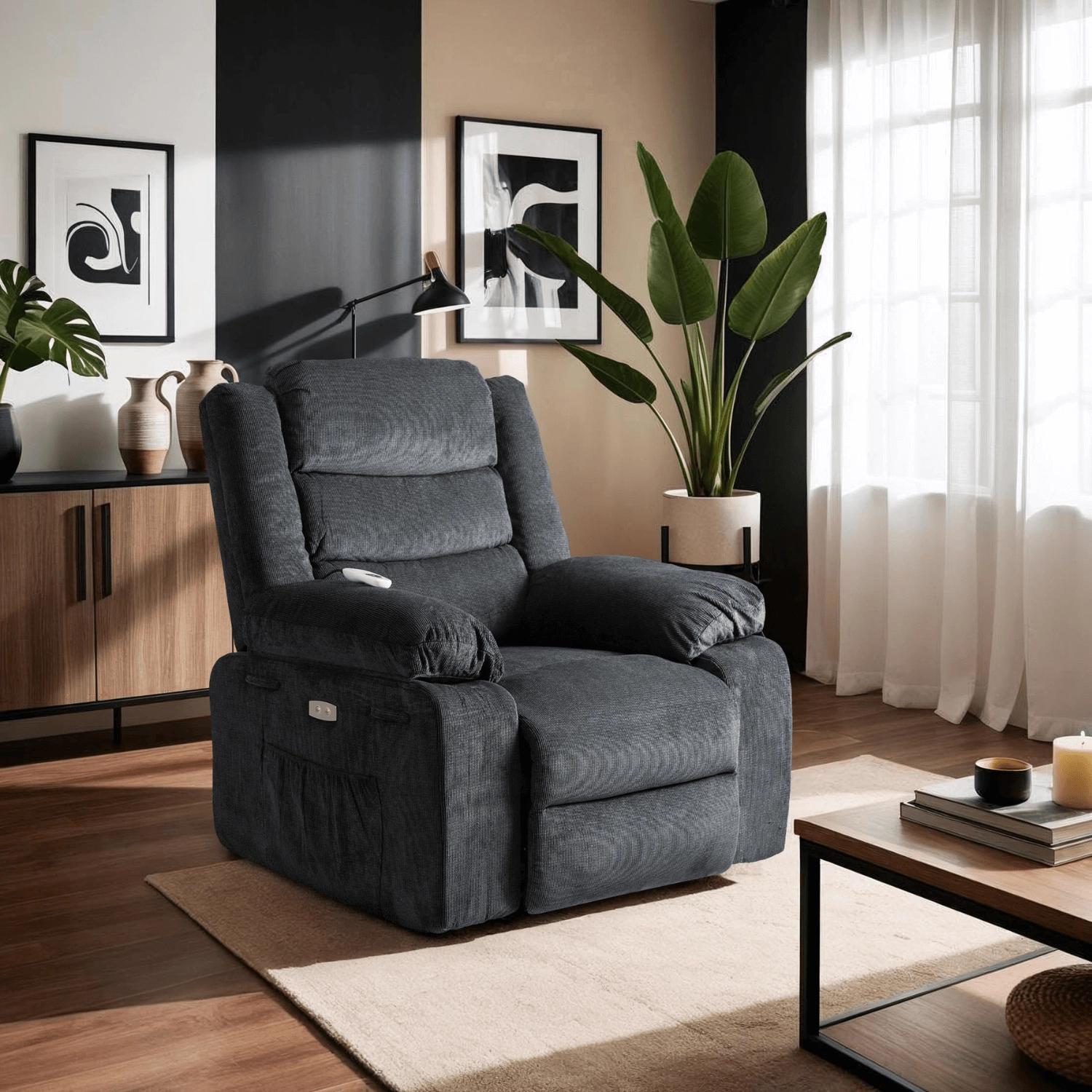 Masážne kreslo Jornaleros (tmavosivá)