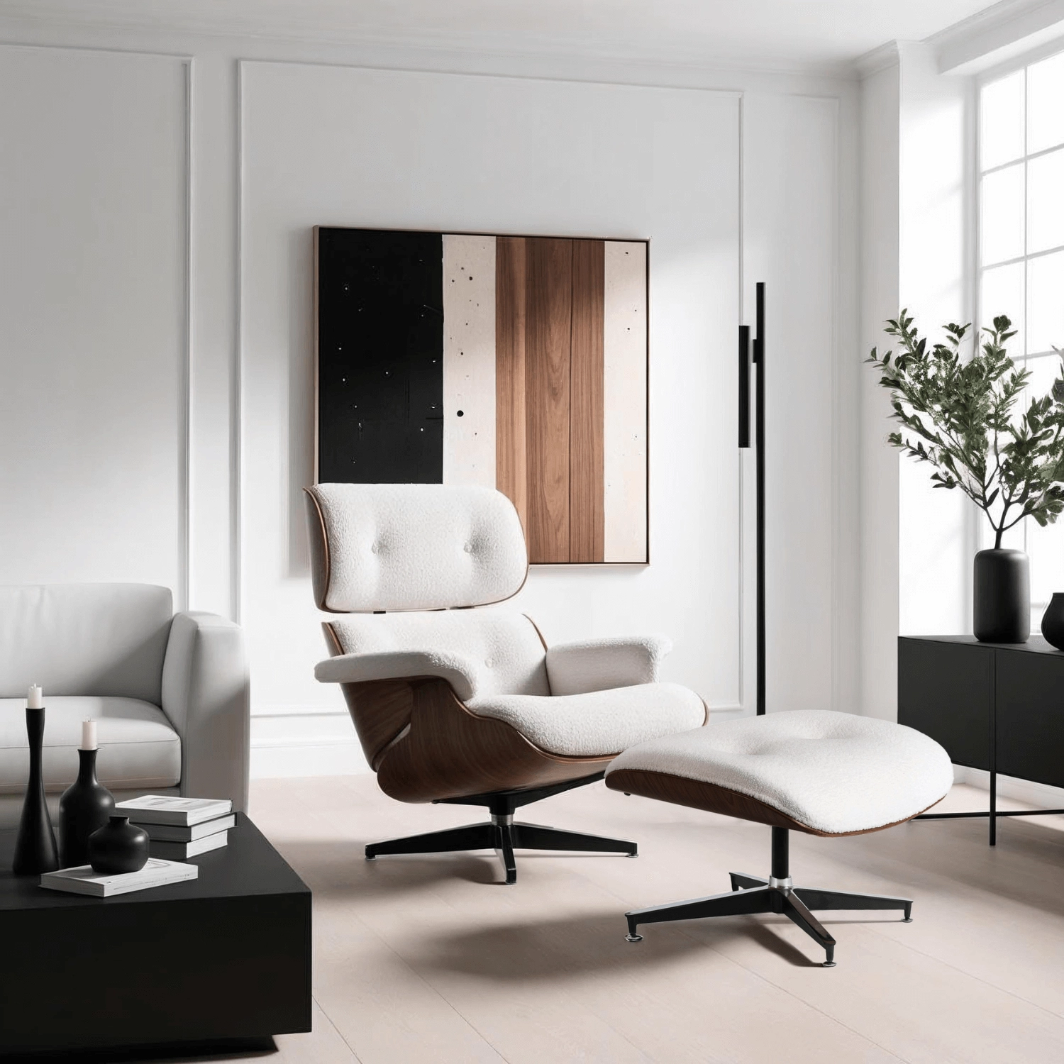 Kreslo s podnožkou Procesion (biela)