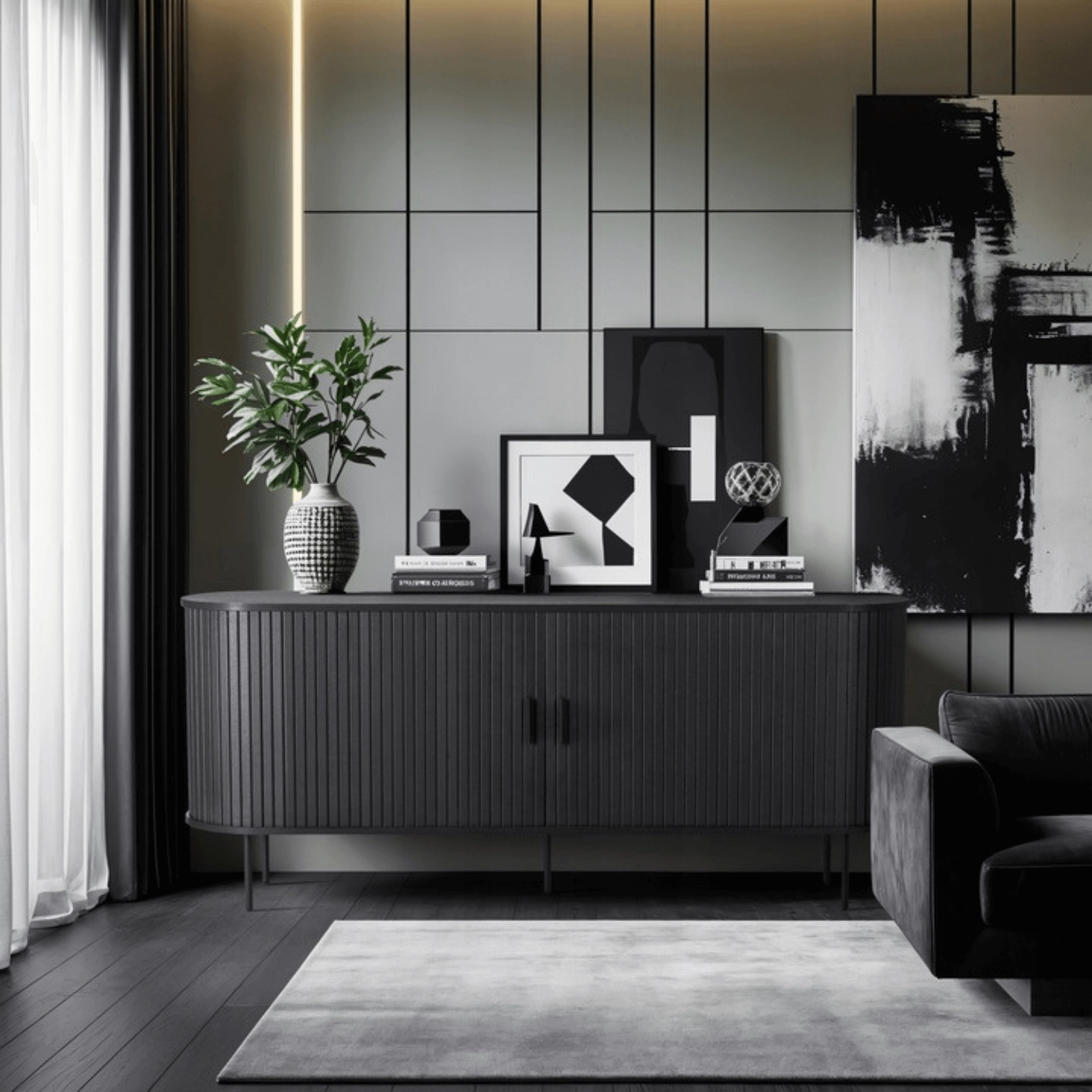 Skrinka Trisha 180 (čierna) 