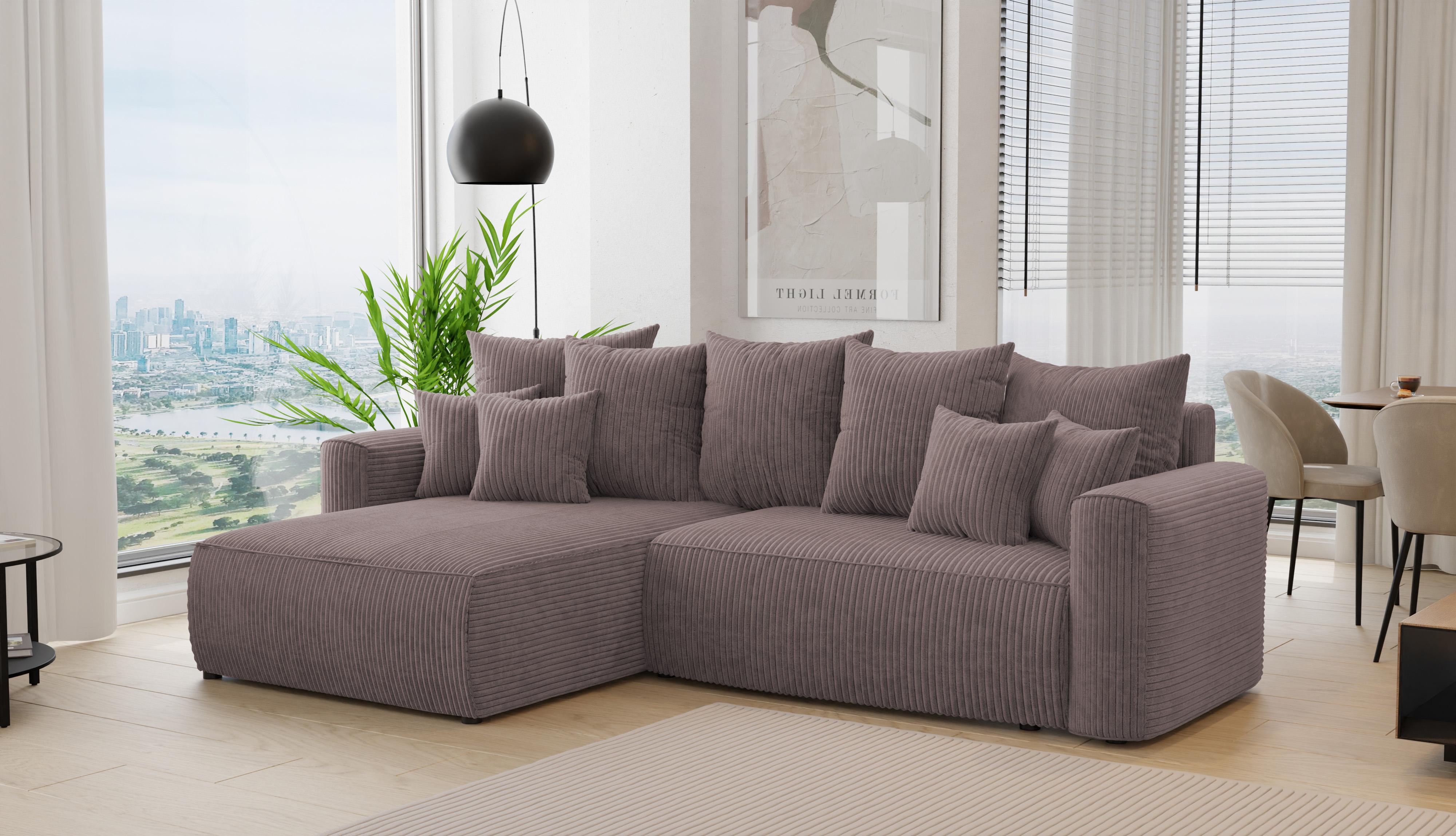 Rohová sedačka Baria (L) (tmavohnedá)