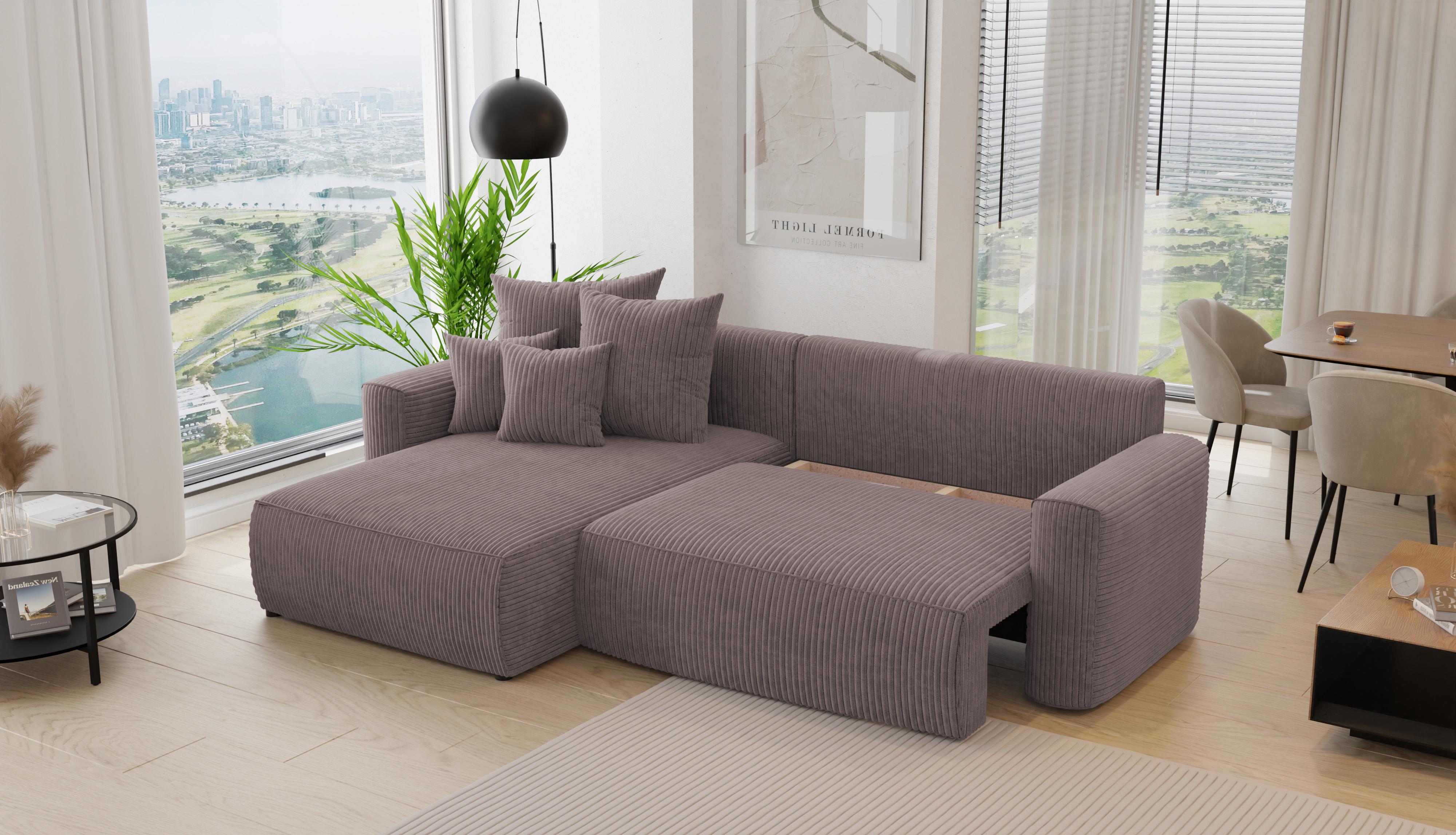 Rohová sedačka Baria (L) (tmavohnedá)