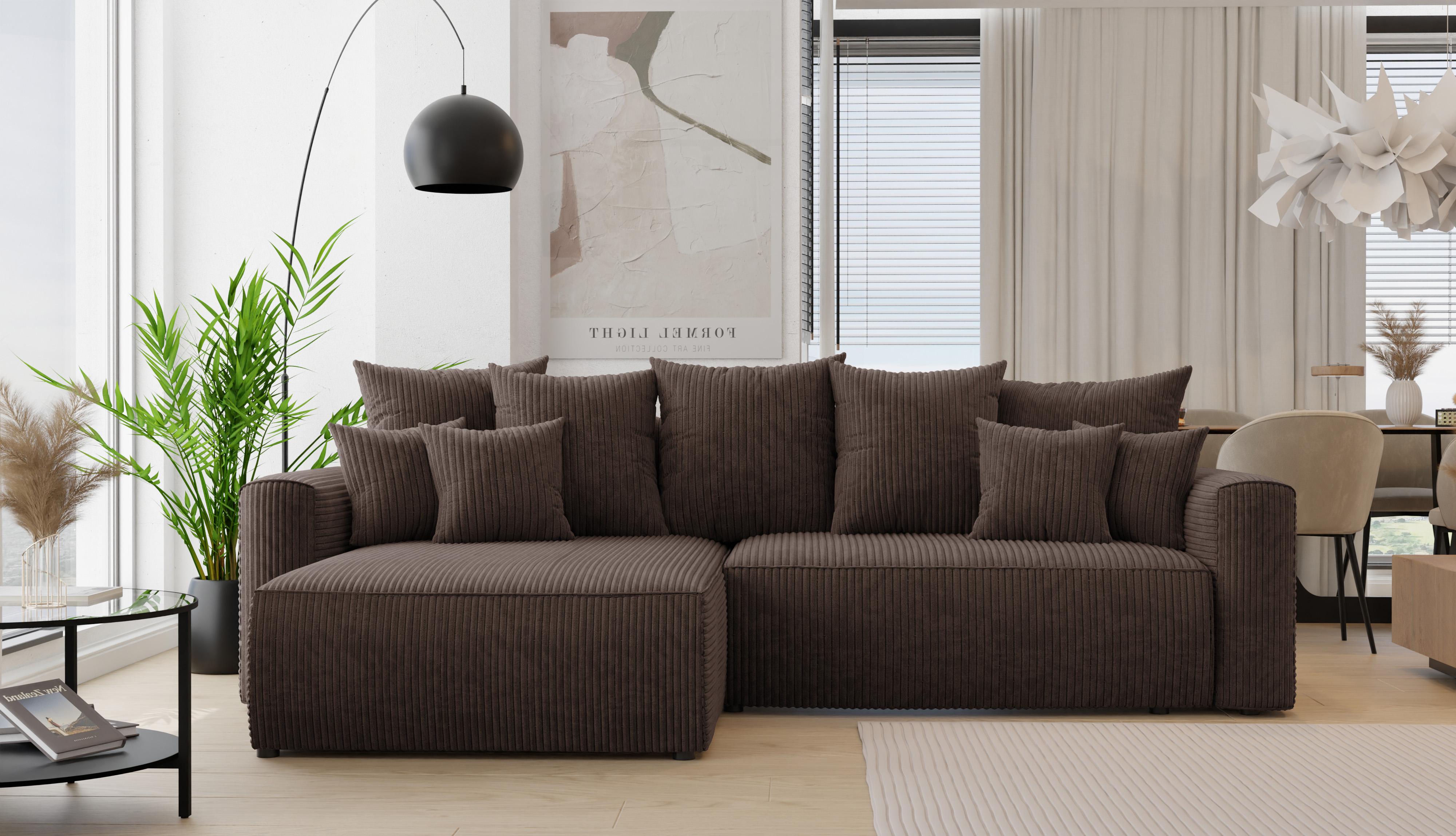 Rohová sedačka Baria (L) (čokoládová)