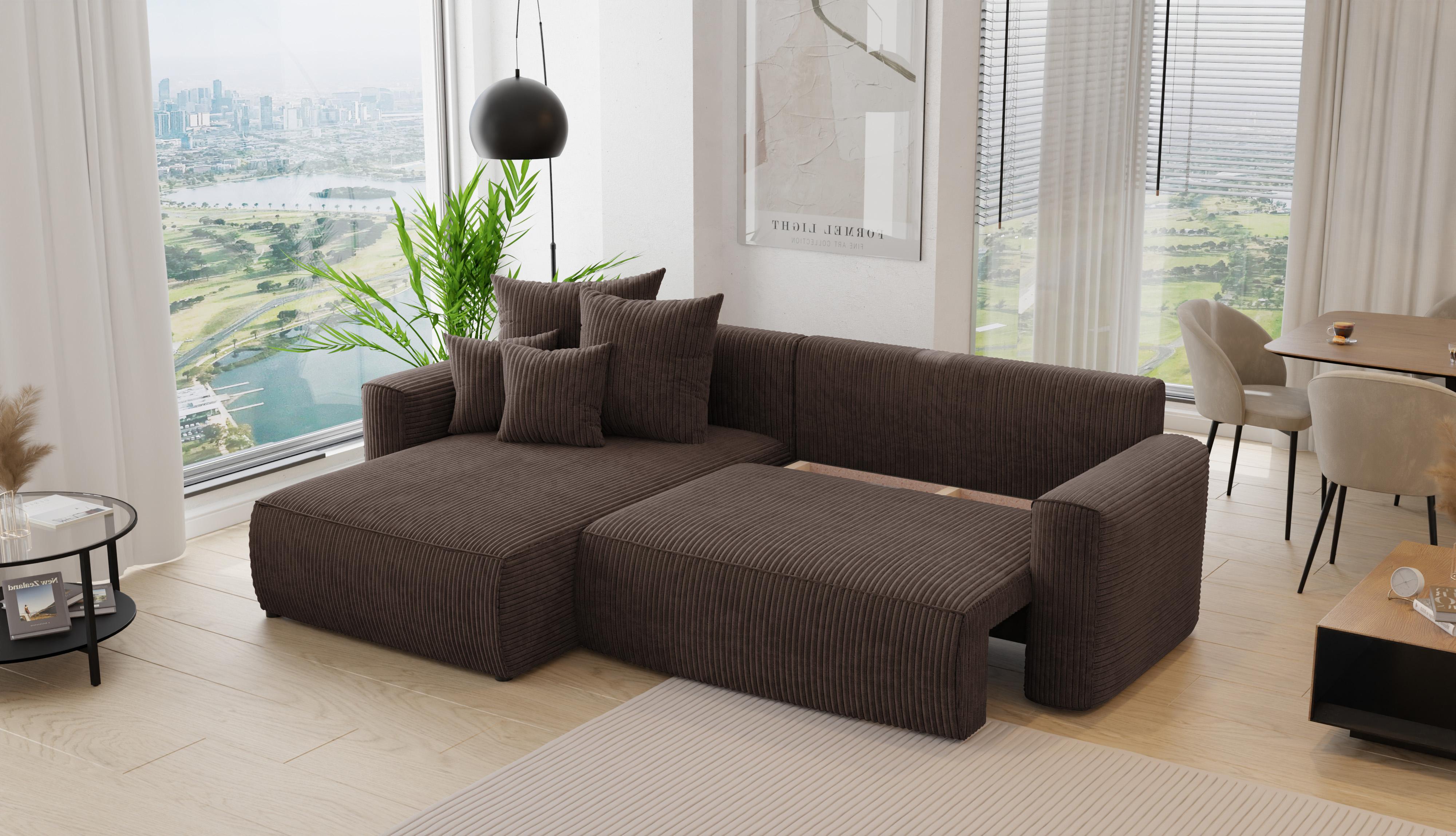 Rohová sedačka Baria (L) (čokoládová)