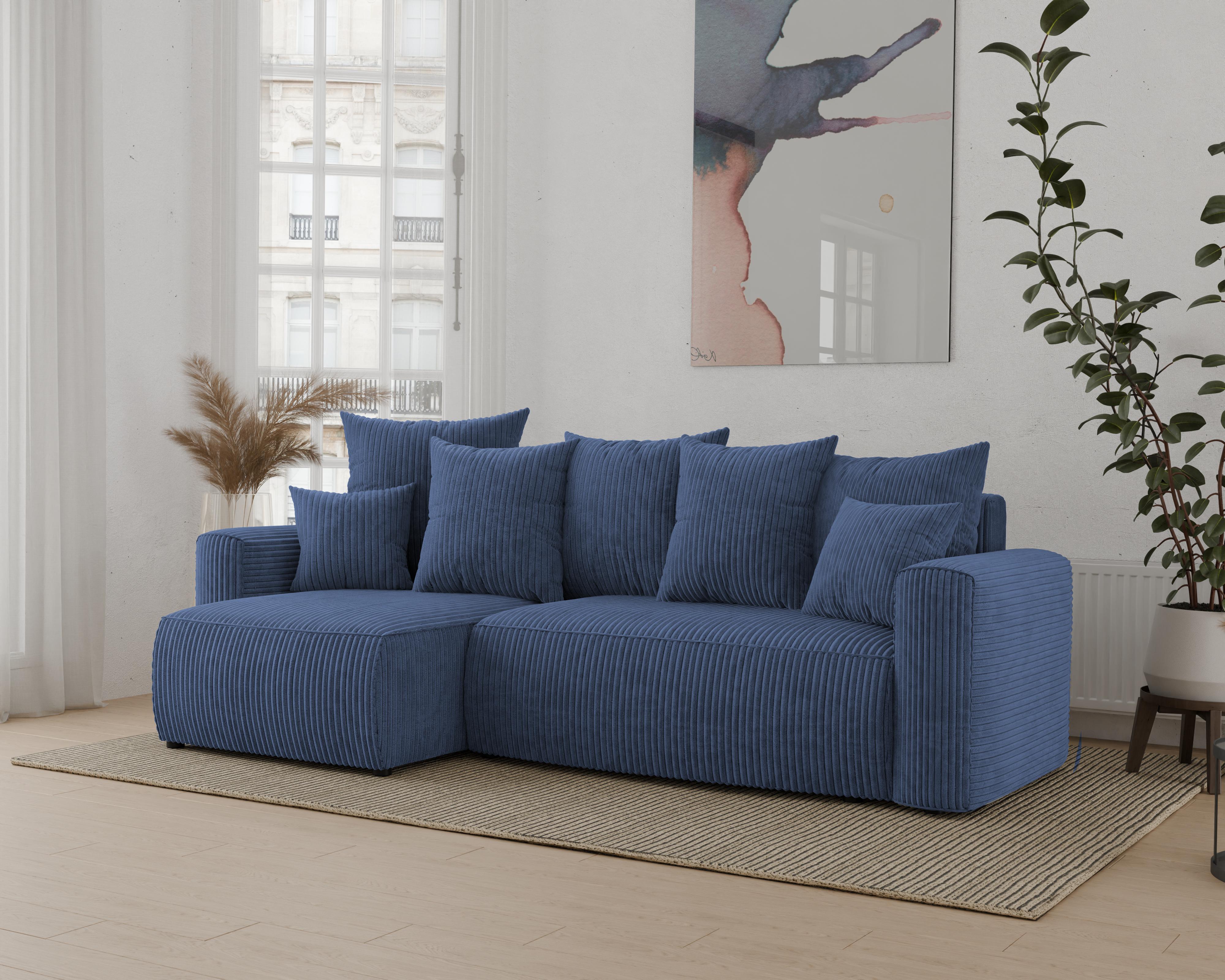 Rohová sedačka Denia (L) (tmavomodrá)