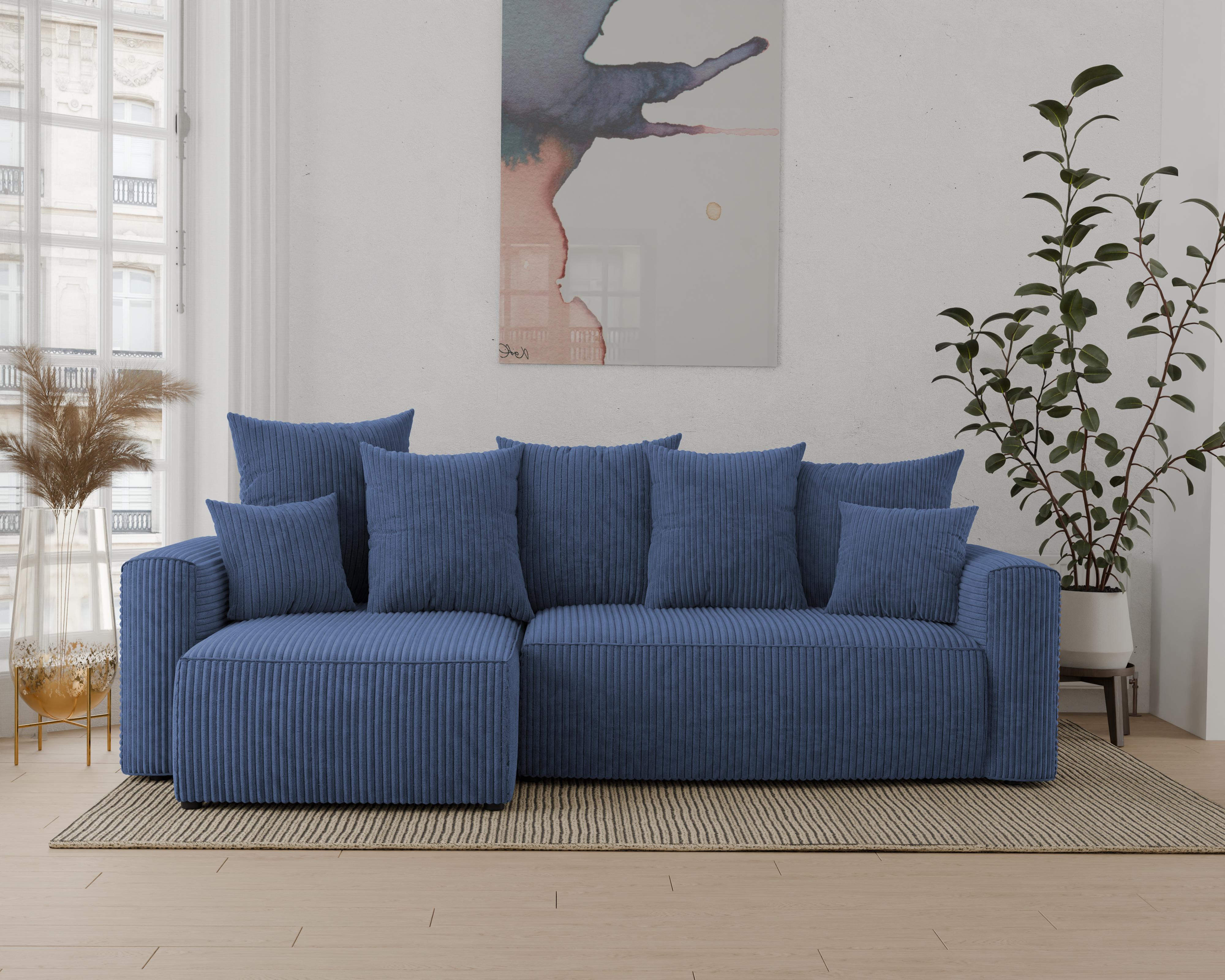 Rohová sedačka Denia (L) (tmavomodrá)