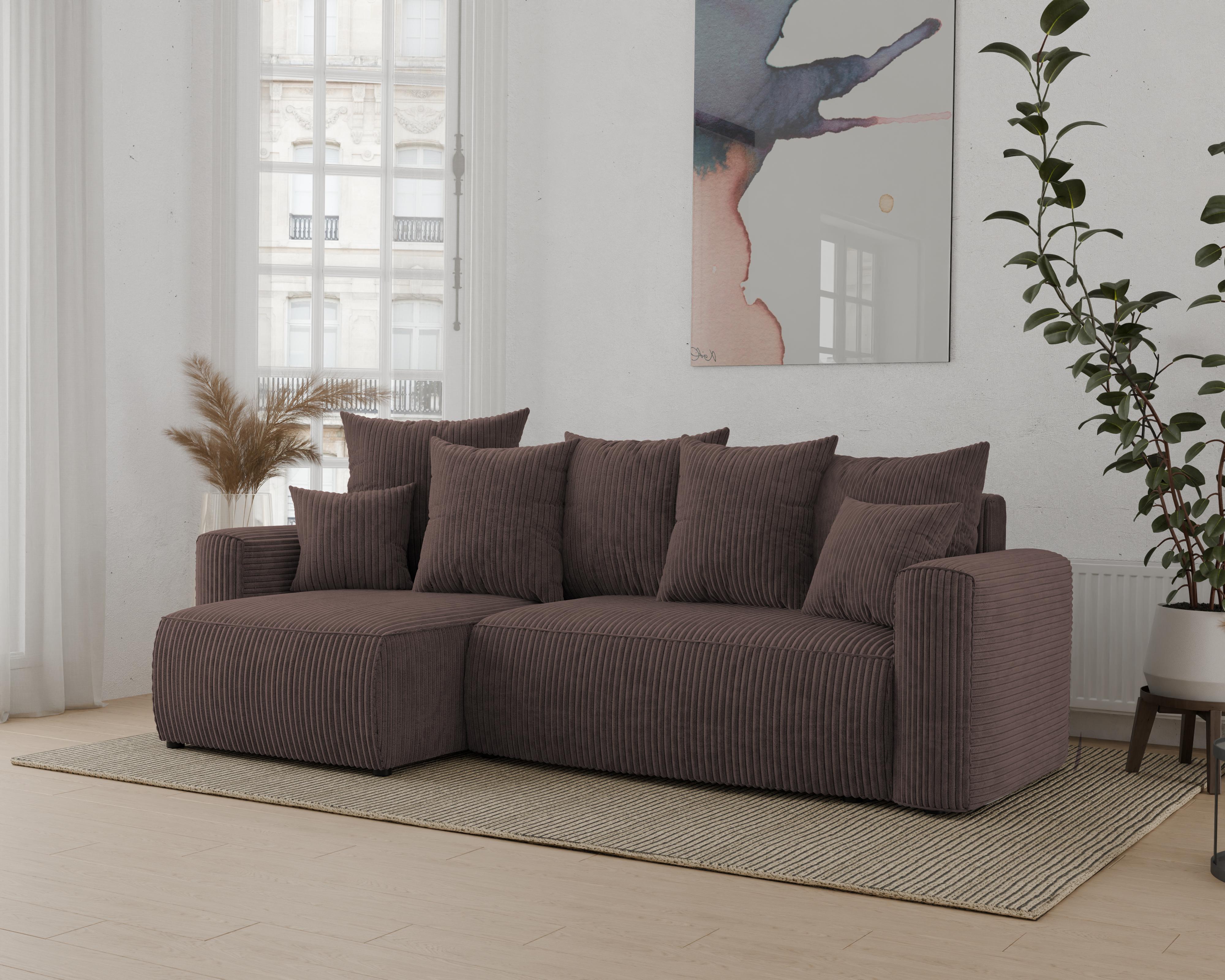 Rohová sedačka Denia (L) (čokoládová)