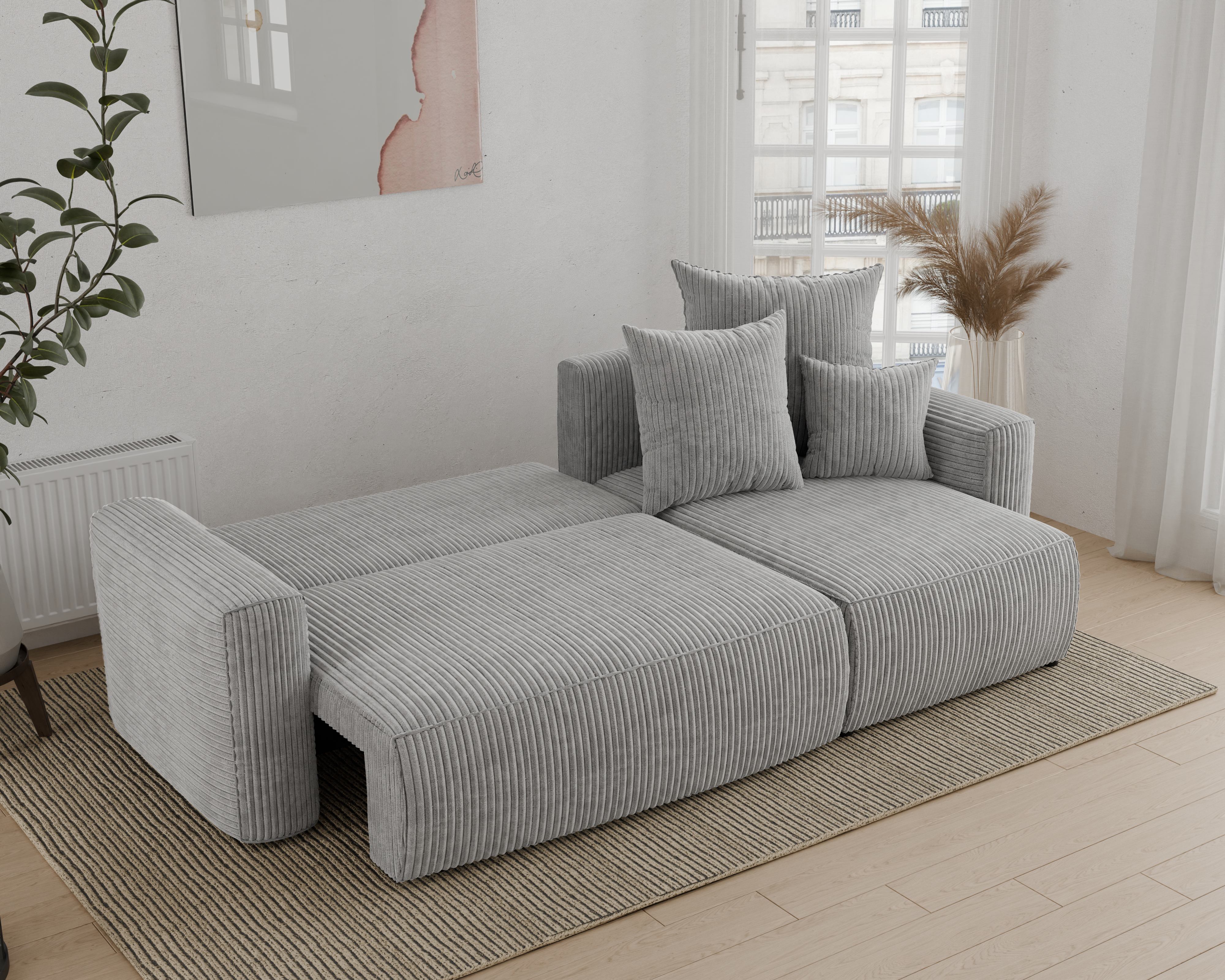 Rohová sedačka Denia (P) (svetlosivá)