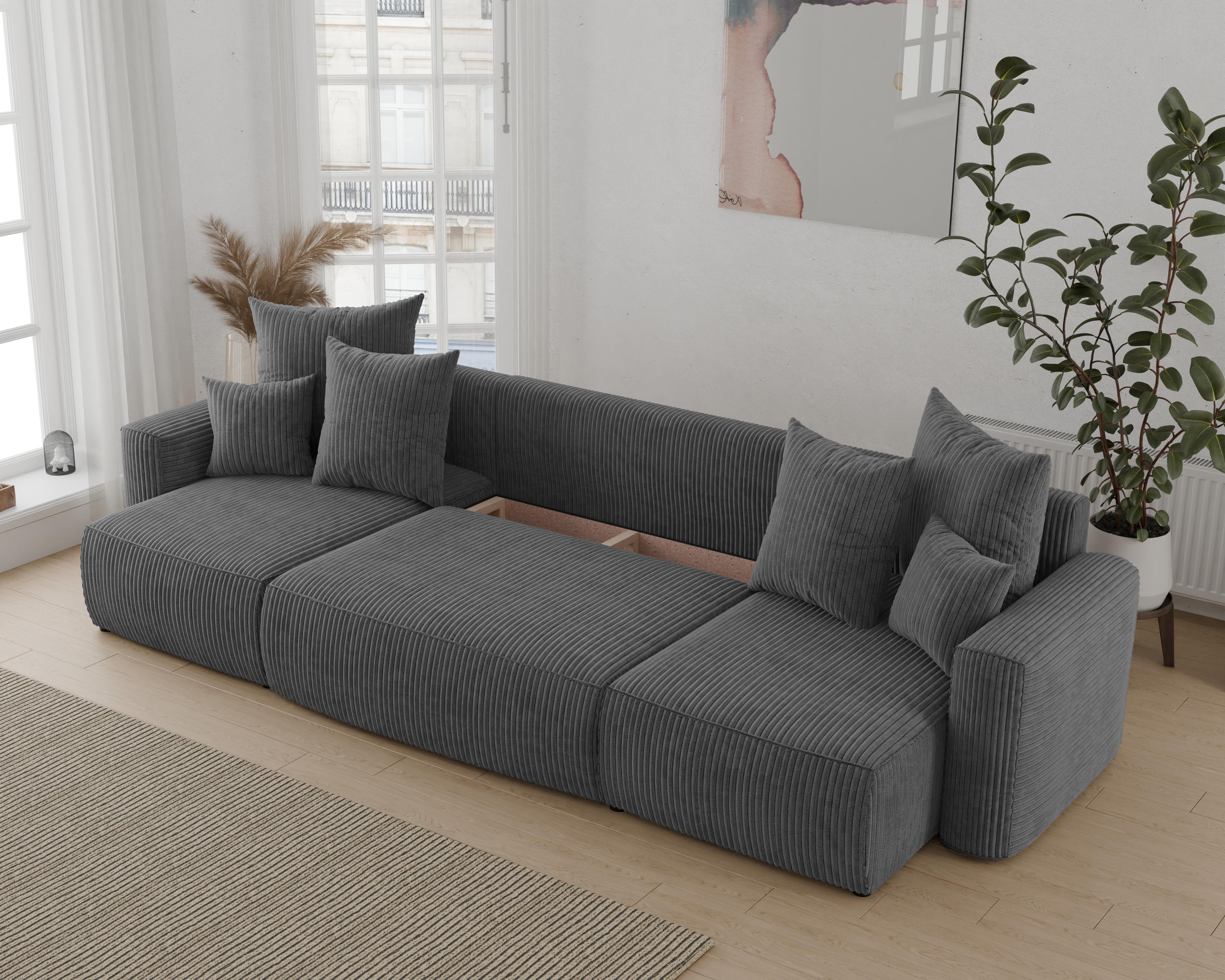 Rohová sedačka Denia U (tmavosivá)