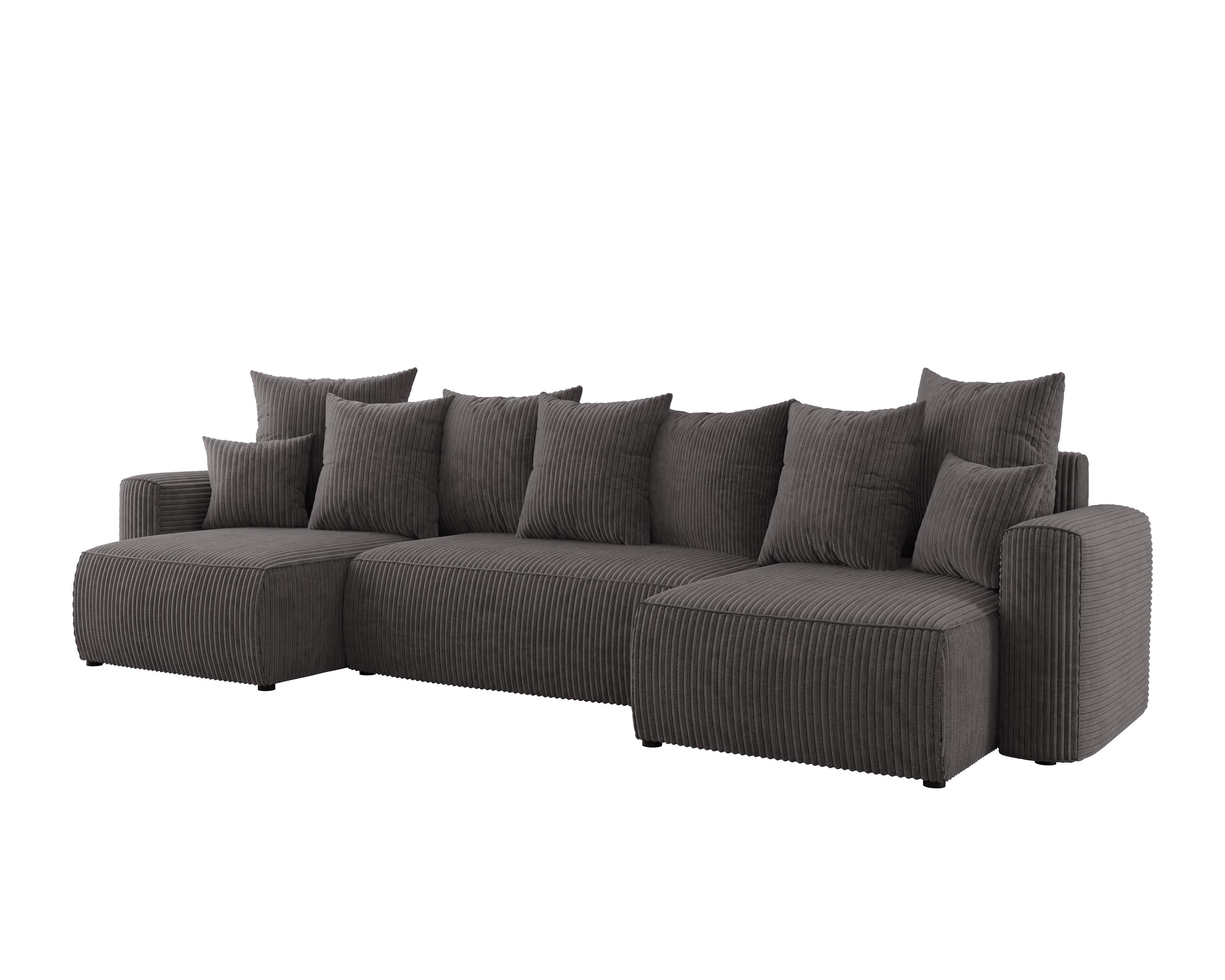 Rohová sedačka Denia U (sivočierna)