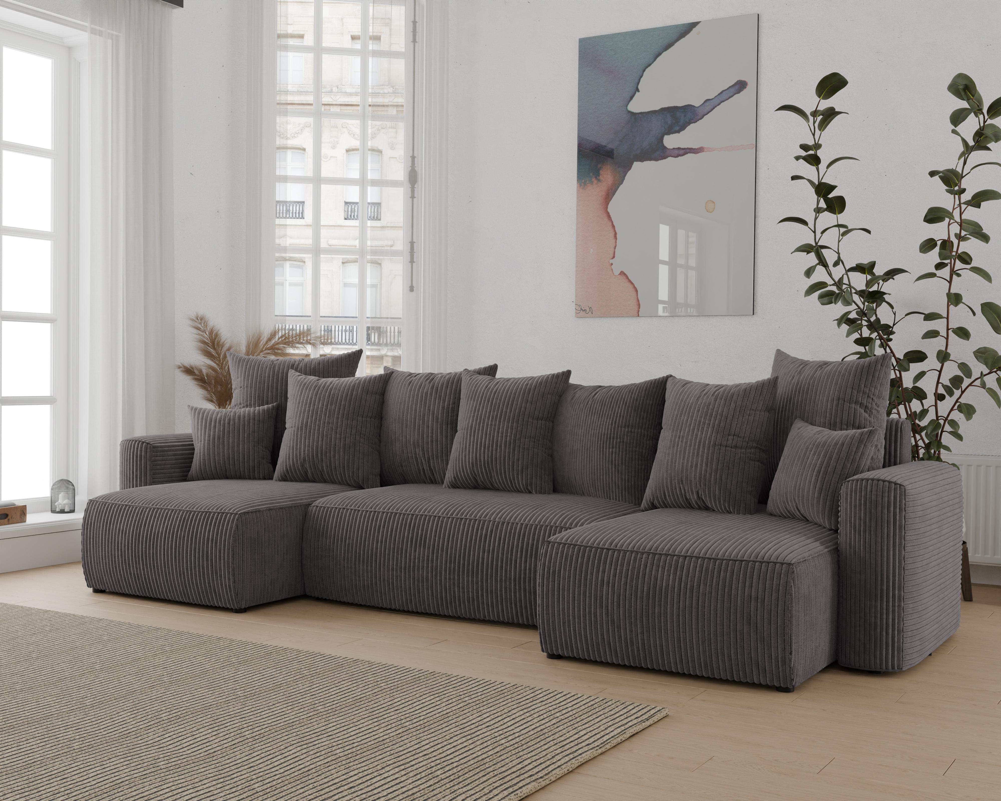 Rohová sedačka Denia U (sivočierna)