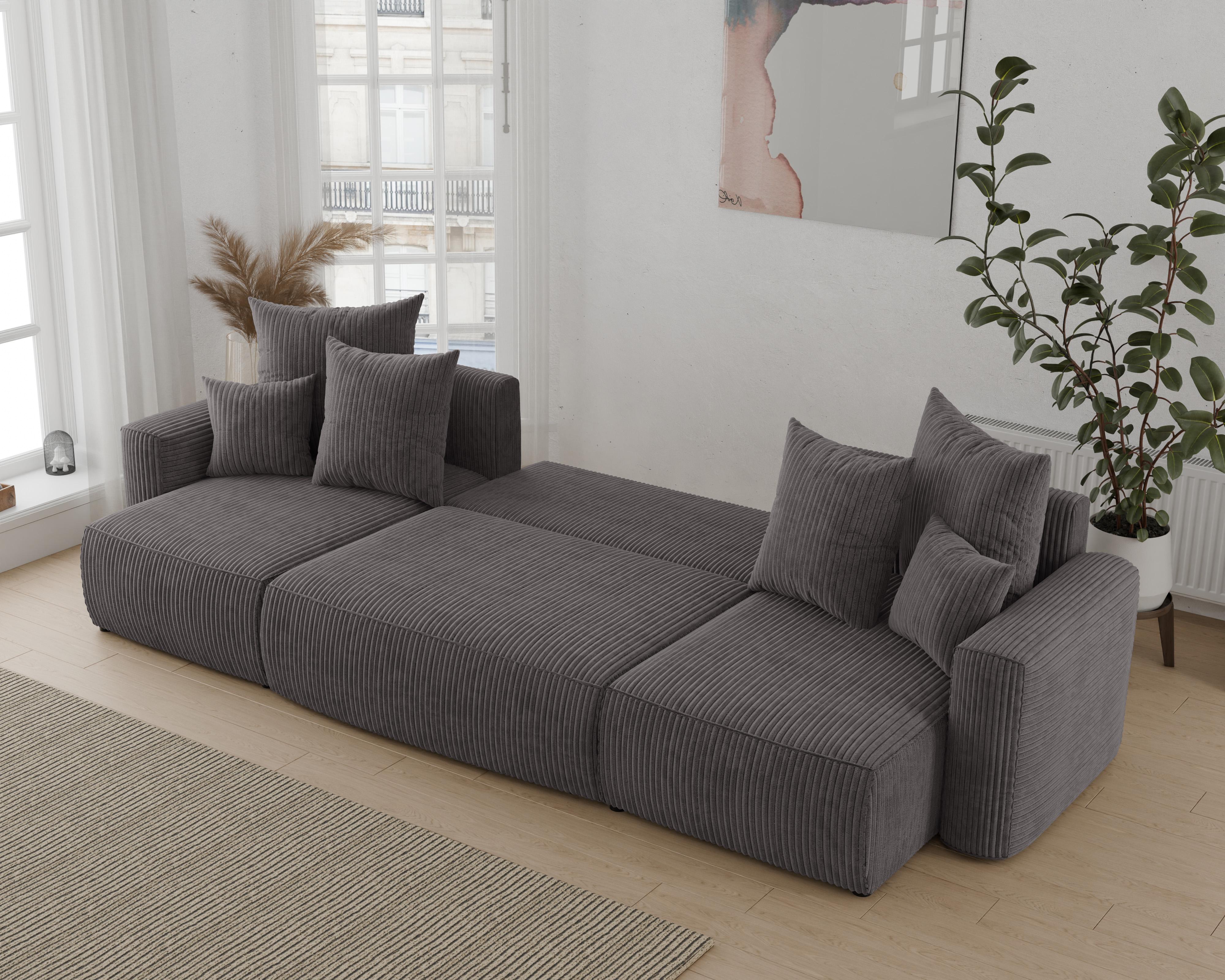 Rohová sedačka Denia U (sivočierna)