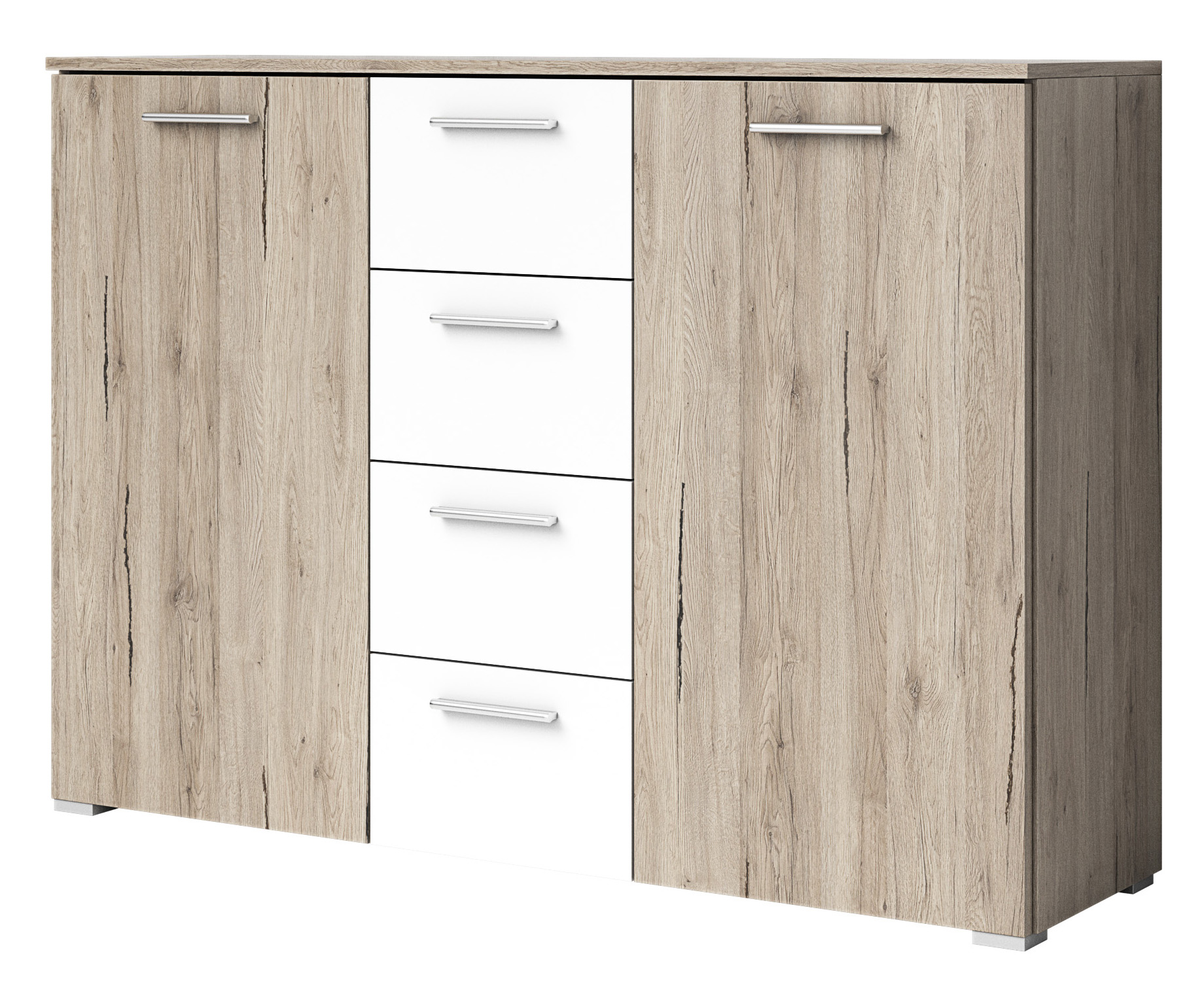Komoda Benson Typ 26 (san remo svetlý + biela)