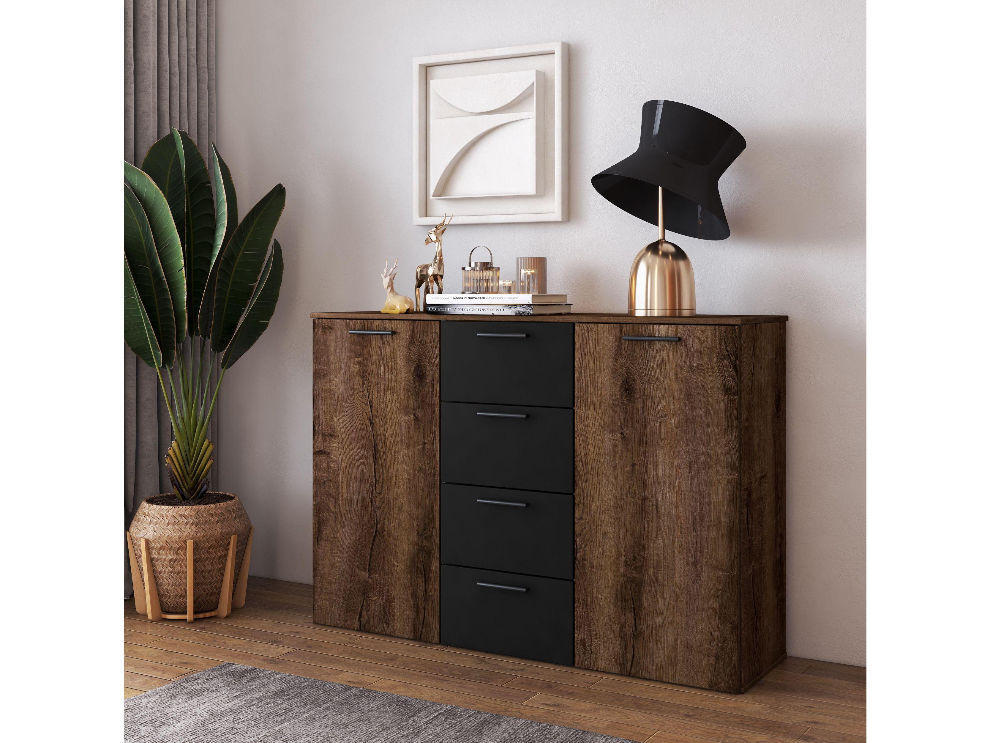 Komoda Benson Typ 26 (dub monastery + čierna)