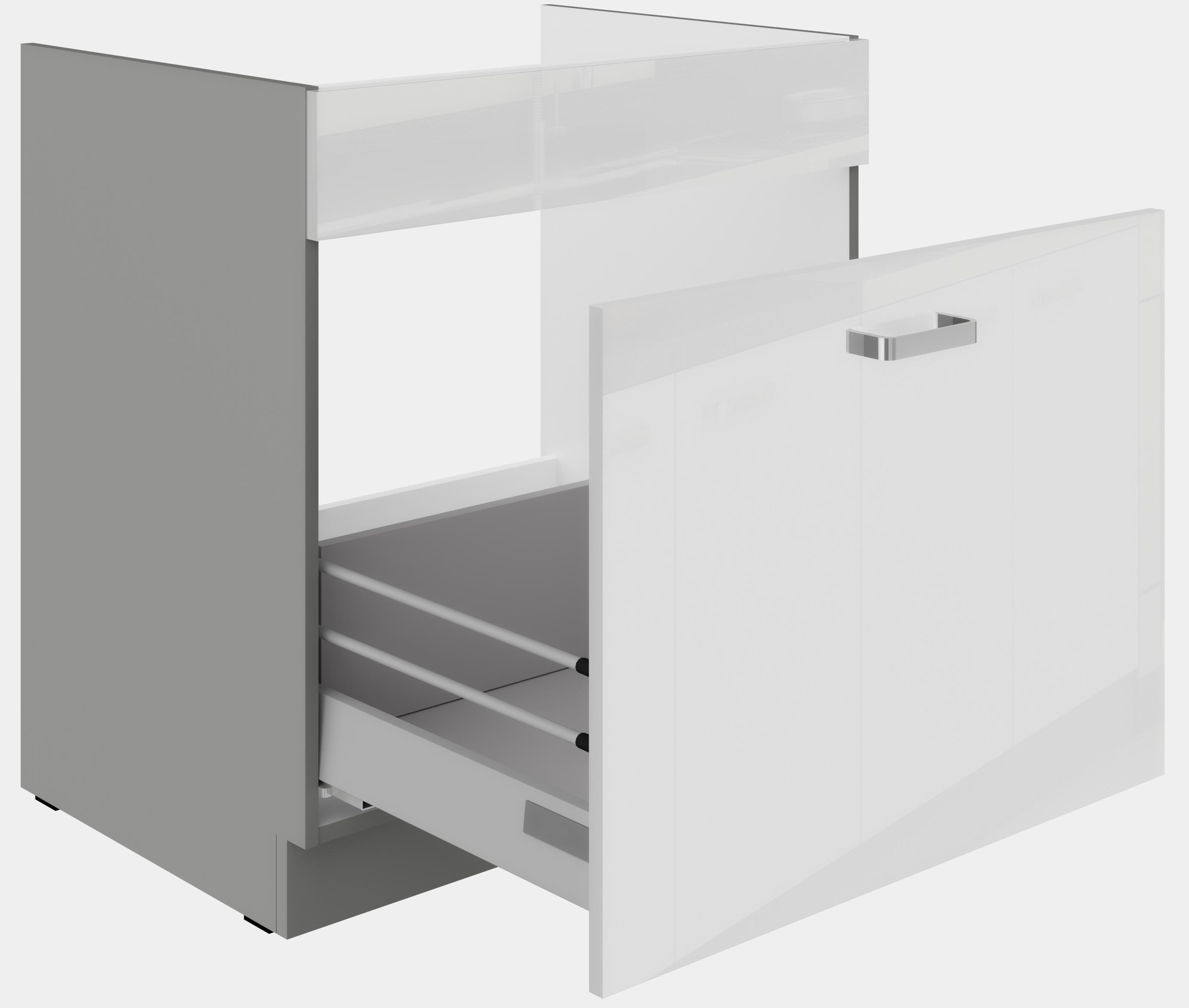 Dolná kuchynská skrinka pod drez Brunea 80 ZL 1S BB (korpus: sivá / front: lesk biely)