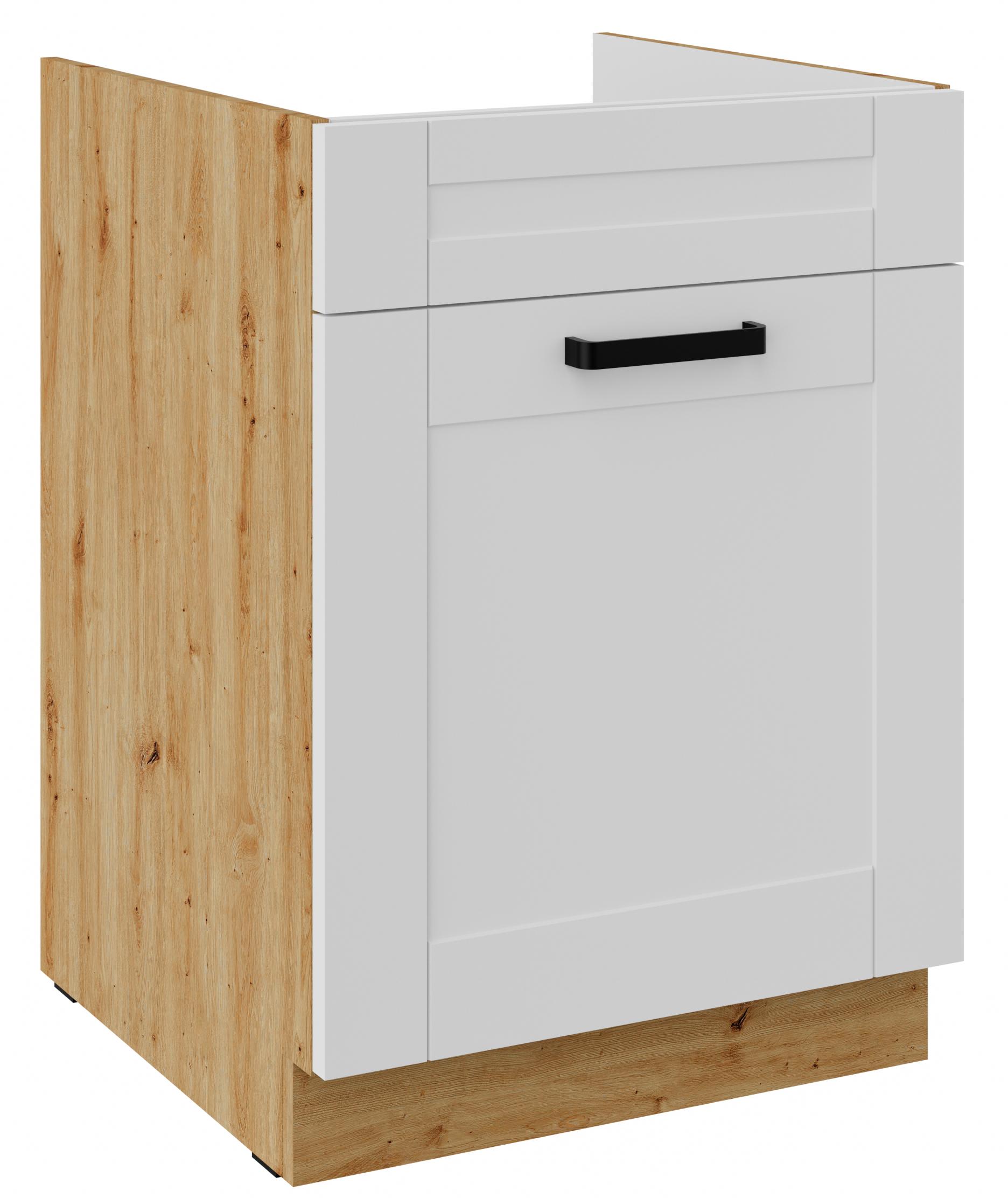 Dolná kuchynská skrinka Lucid 60 ZL 1S BB (korpus: dub artisan + front: mdf biela)