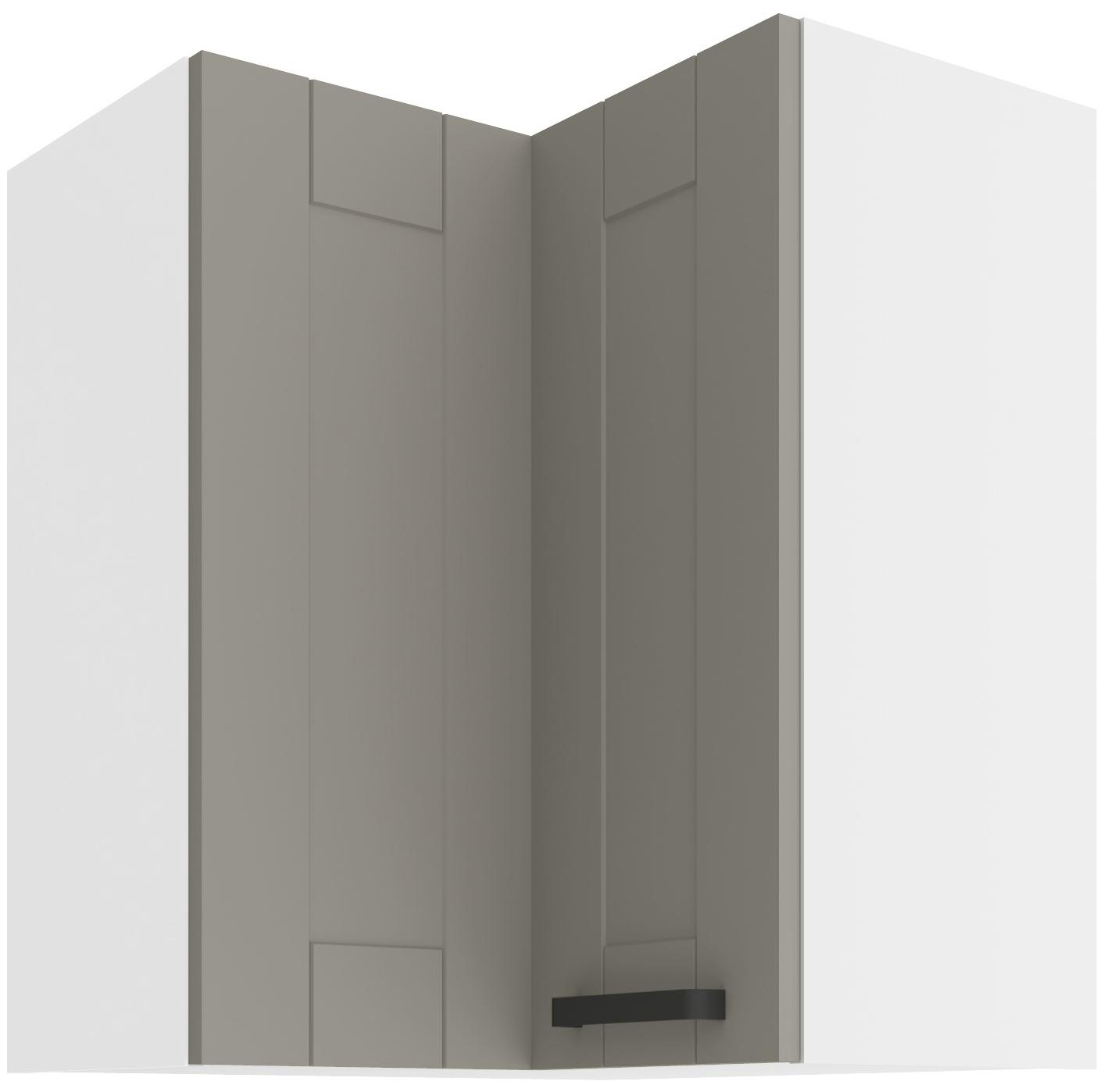 Horná rohová kuchynská skrinka Lucid 60x60 GN-72 2F (90°) (korpus: biela + front: mdf claygrey)
